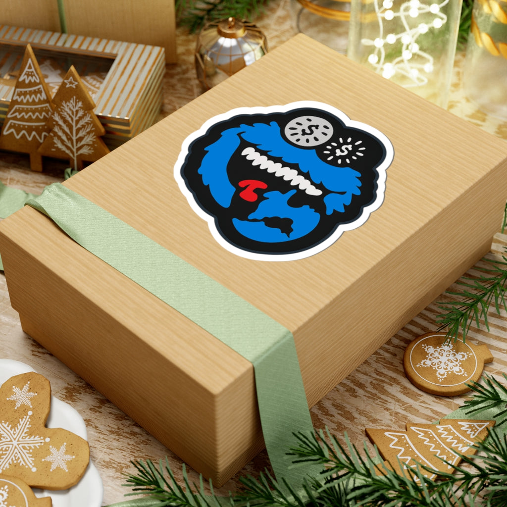 Blue Cookie Monster Face  Vinyl Sticker