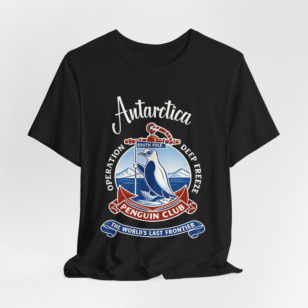 Antarctica Penguin Club Crest T-Shirt | South Pole Expedition T-Shirt