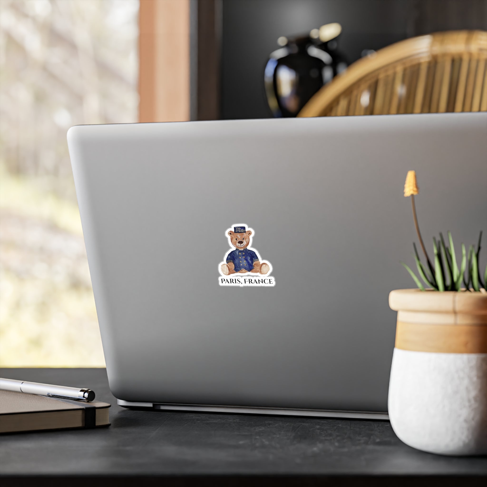 Vinyl Sticker Vintage Ritz Paris Teddy Bear