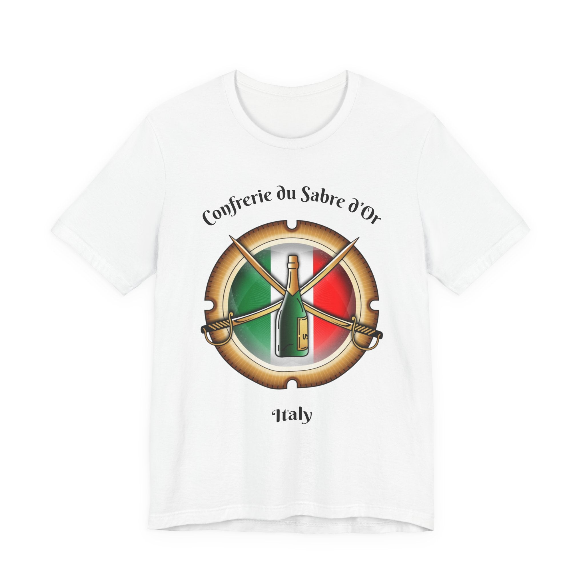 Italian Heritage T-Shirt, Confrérie du Sabre dOr France T-Shirt ,Champagne Sabering Society Emblem Tee