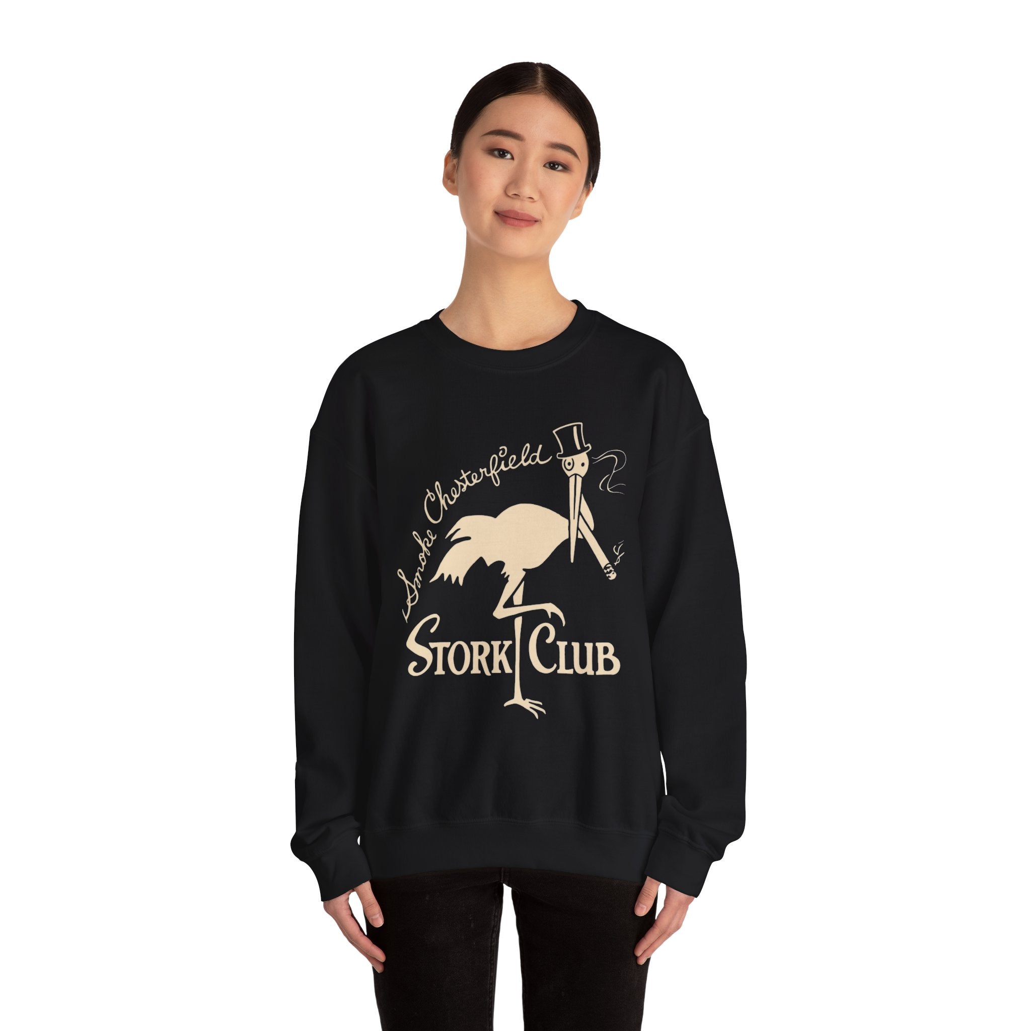 Vintage Stork Club Sweatshirt | Vintage Stork with Top Hat and Cigar