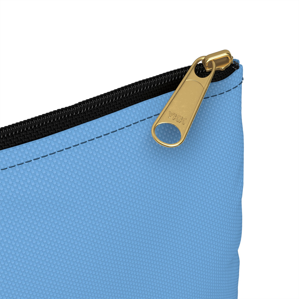 Vintage Ritz Paris Accessory Pouch | Light Blue Cosmetic Zip Bag