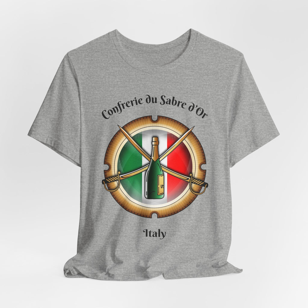 Italian Heritage T-Shirt, Confrérie du Sabre dOr France T-Shirt ,Champagne Sabering Society Emblem Tee