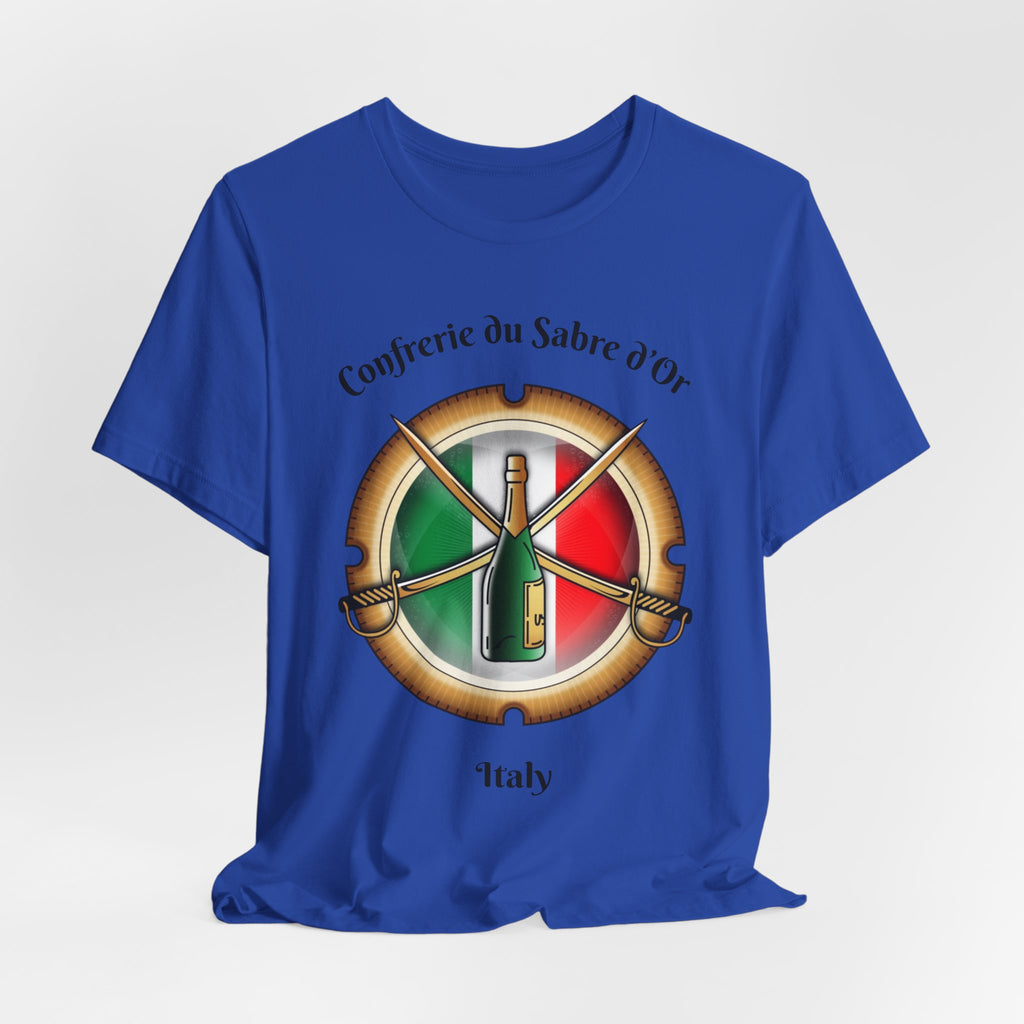 Italian Heritage T-Shirt, Confrérie du Sabre dOr France T-Shirt ,Champagne Sabering Society Emblem Tee
