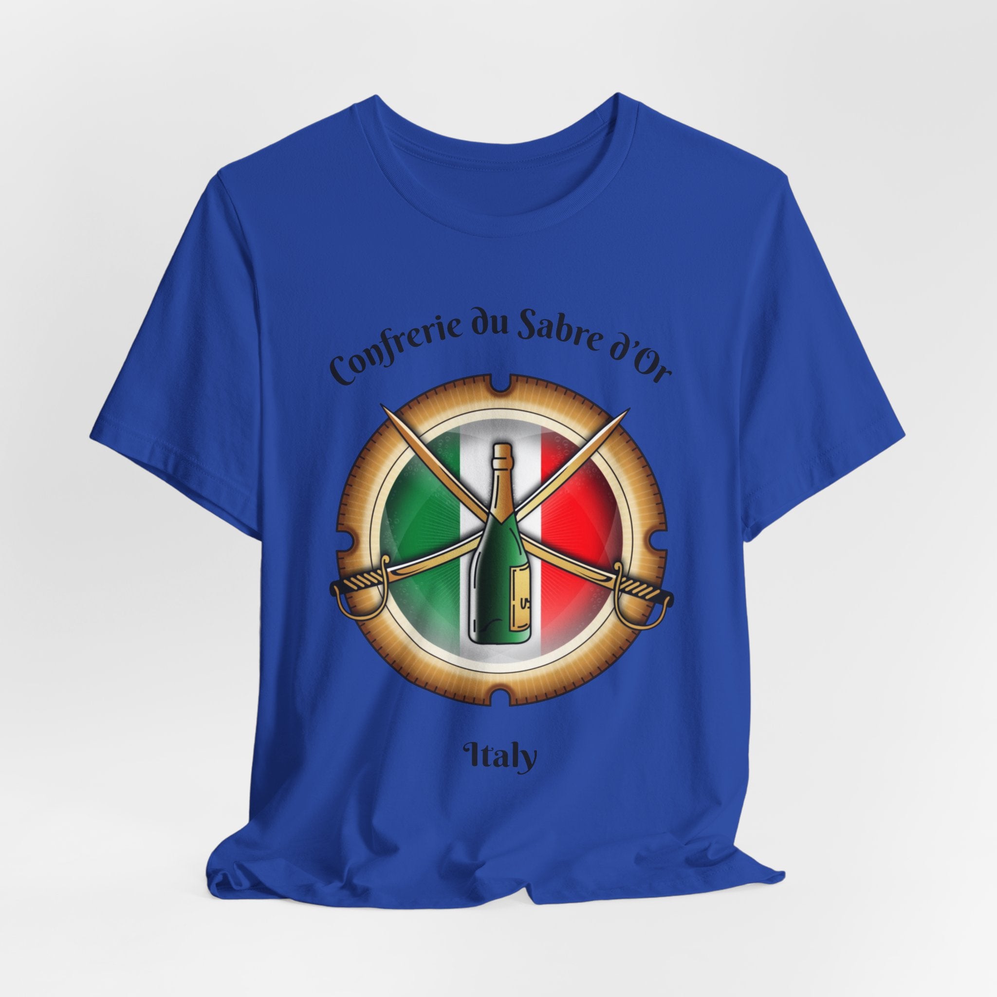 Italian Heritage T-Shirt, Confrérie du Sabre dOr France T-Shirt ,Champagne Sabering Society Emblem Tee