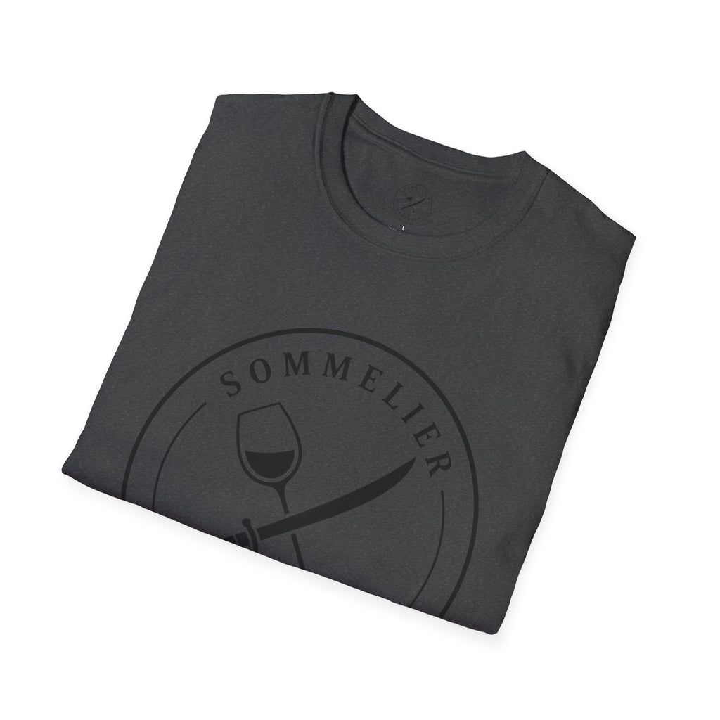 Sommelier and Sabering logo T-Shirt | Wine glass and saber emblem