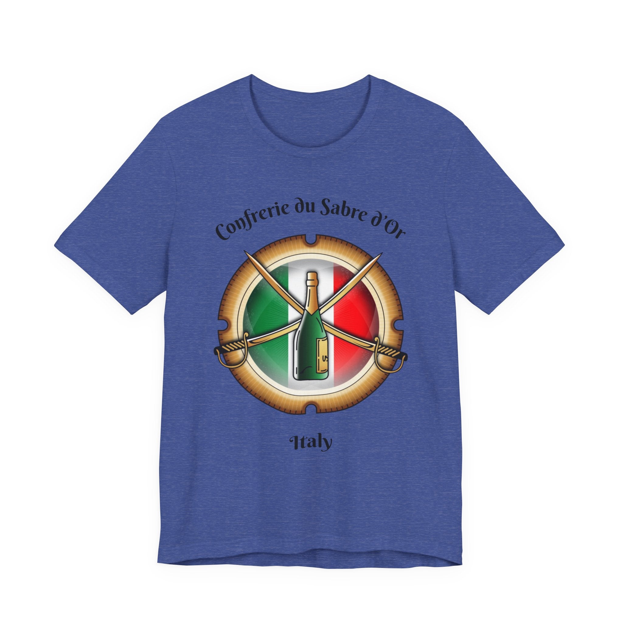Italian Heritage T-Shirt, Confrérie du Sabre dOr France T-Shirt ,Champagne Sabering Society Emblem Tee