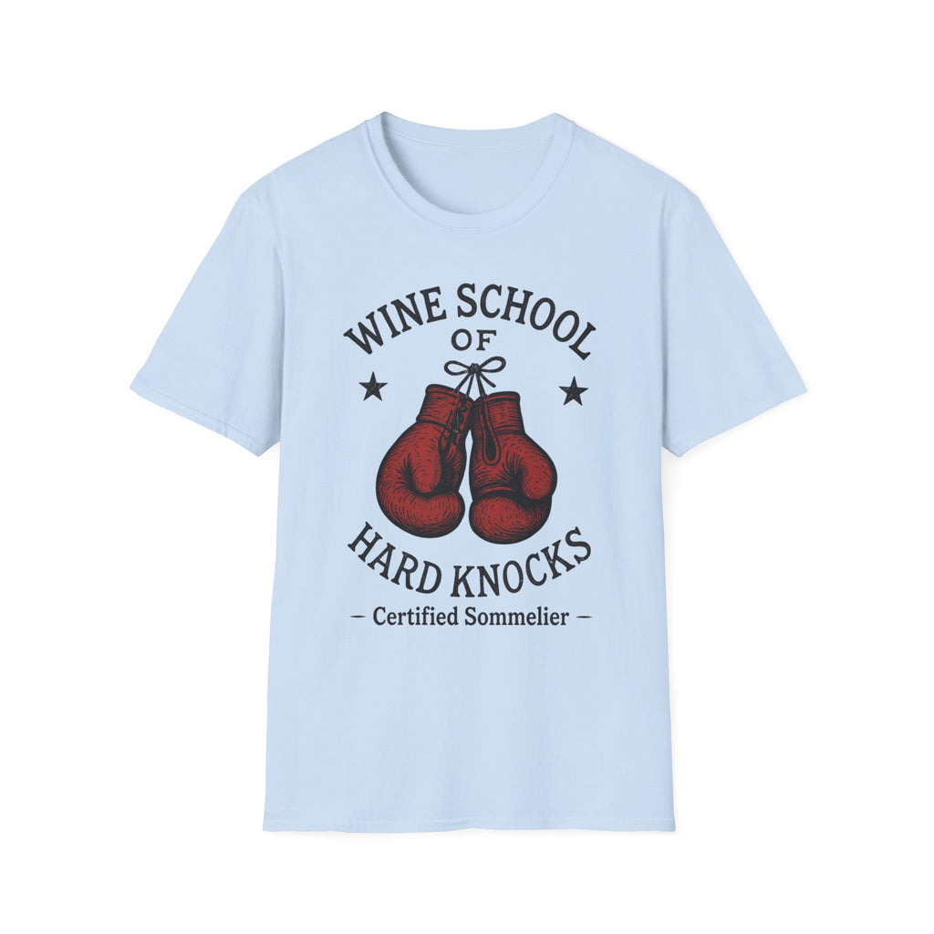Wine School of Hard Knocks T-Shirt | Boxing Gloves, Certified Sommelier