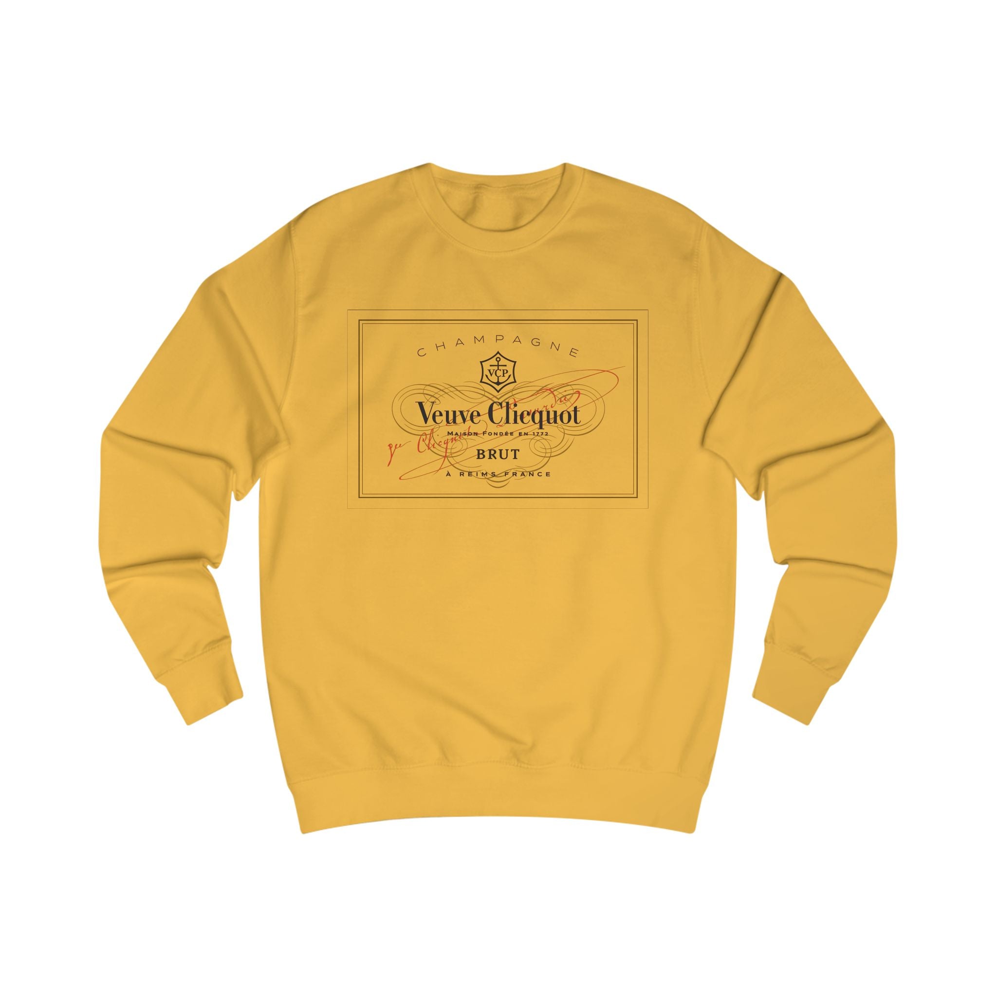 Veuve Clicquot Champagne Label Sweatshirt | Vintage Logo, Yellow Crewneck