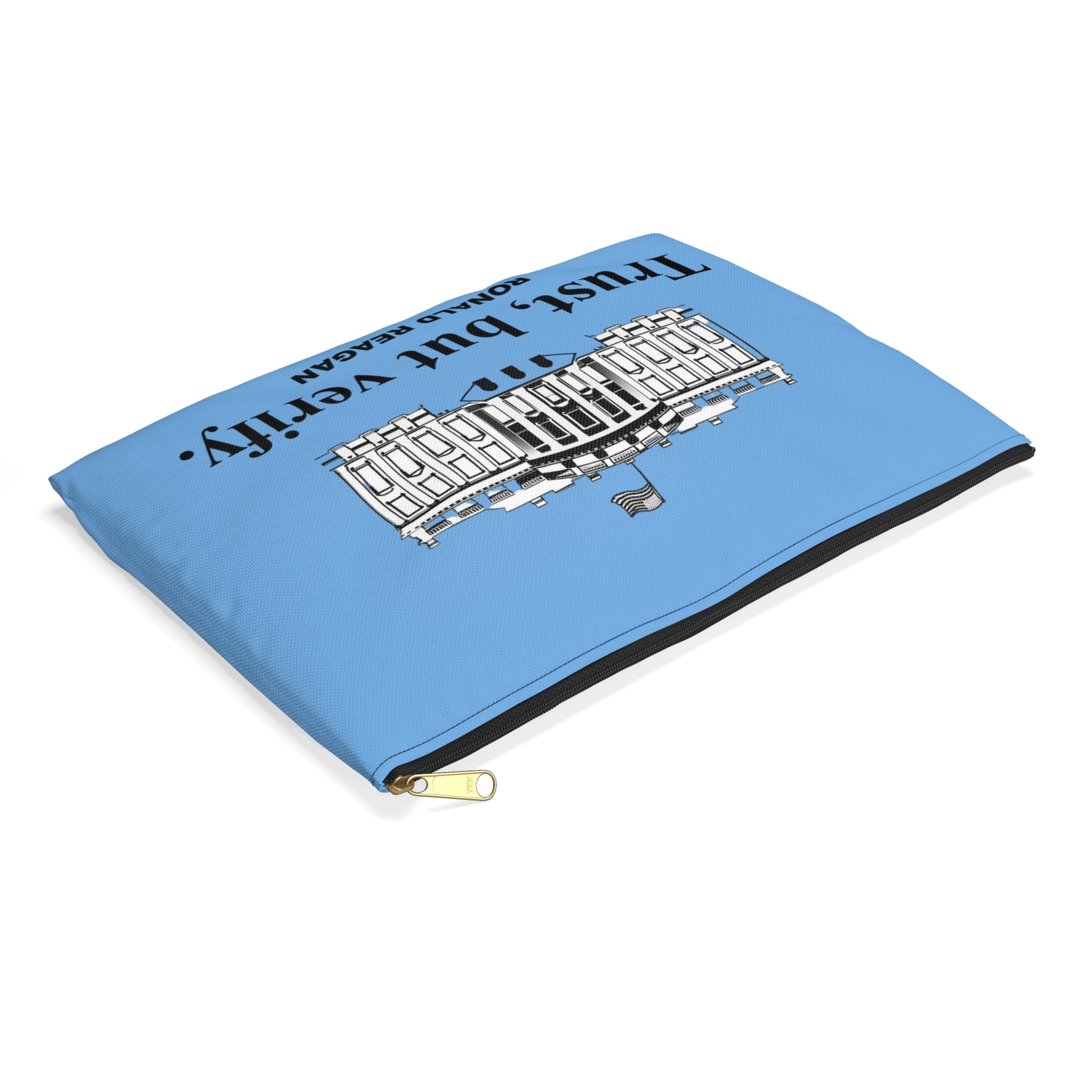 Ronald Regan Trust But Verify White House design Accessory Pouch | Political Quote