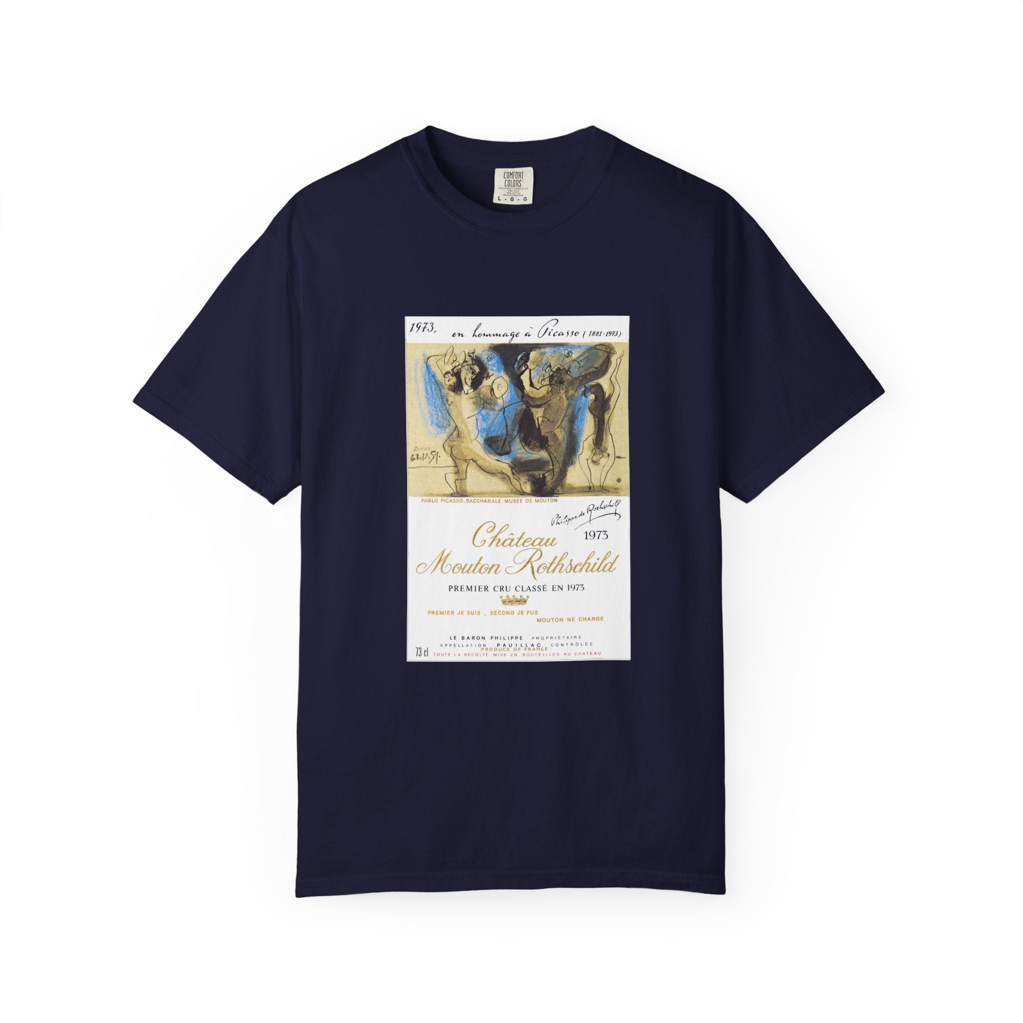Vintage Picasso Mouton Rothschild 1973 Wine Label T-Shirt
