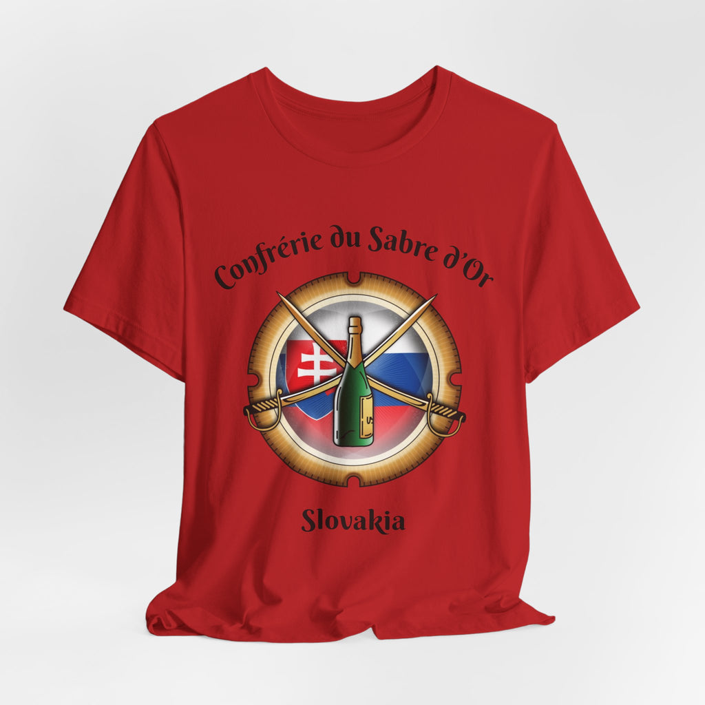 Slovakia Heritage, Sabering Society Slovak Crest T-Shirt, Champagne and Sabrage Heritage Design