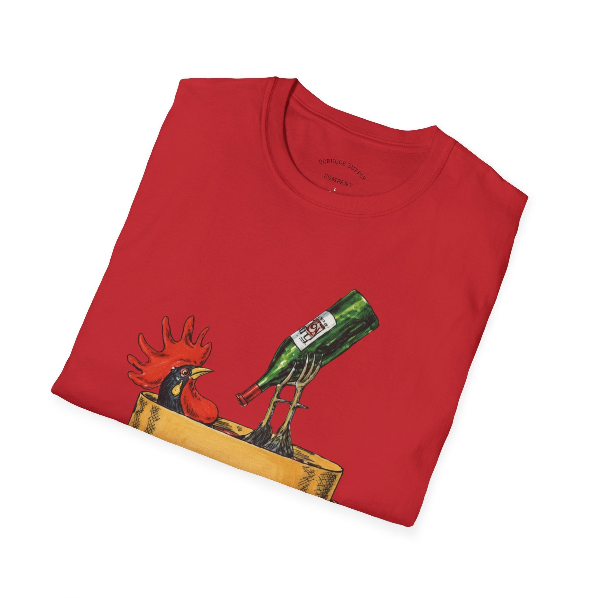 Wine Coq au Vin T-Shirt | Rooster, Wine Bottle, French cooking design