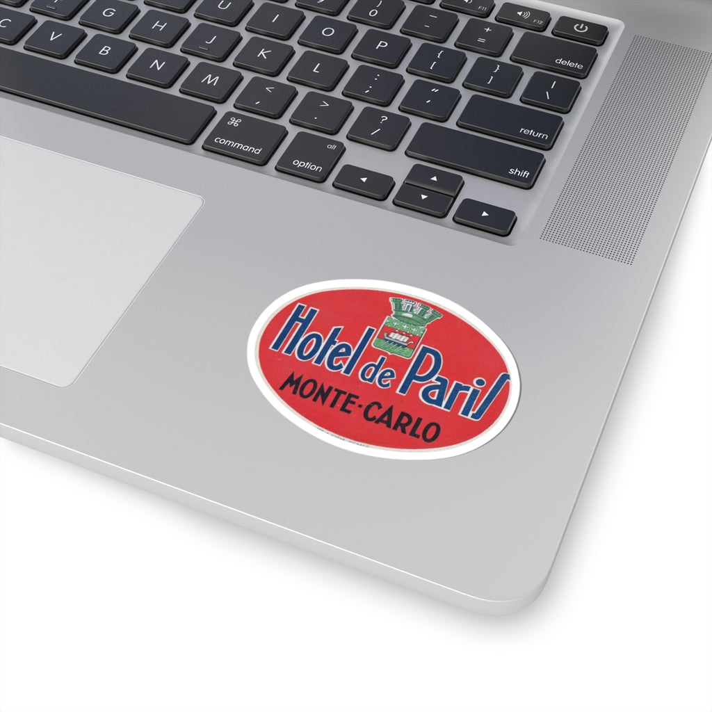 Hotel de Paris Monte-Carlo Oval Vinyl Sticker | Vintage Travel