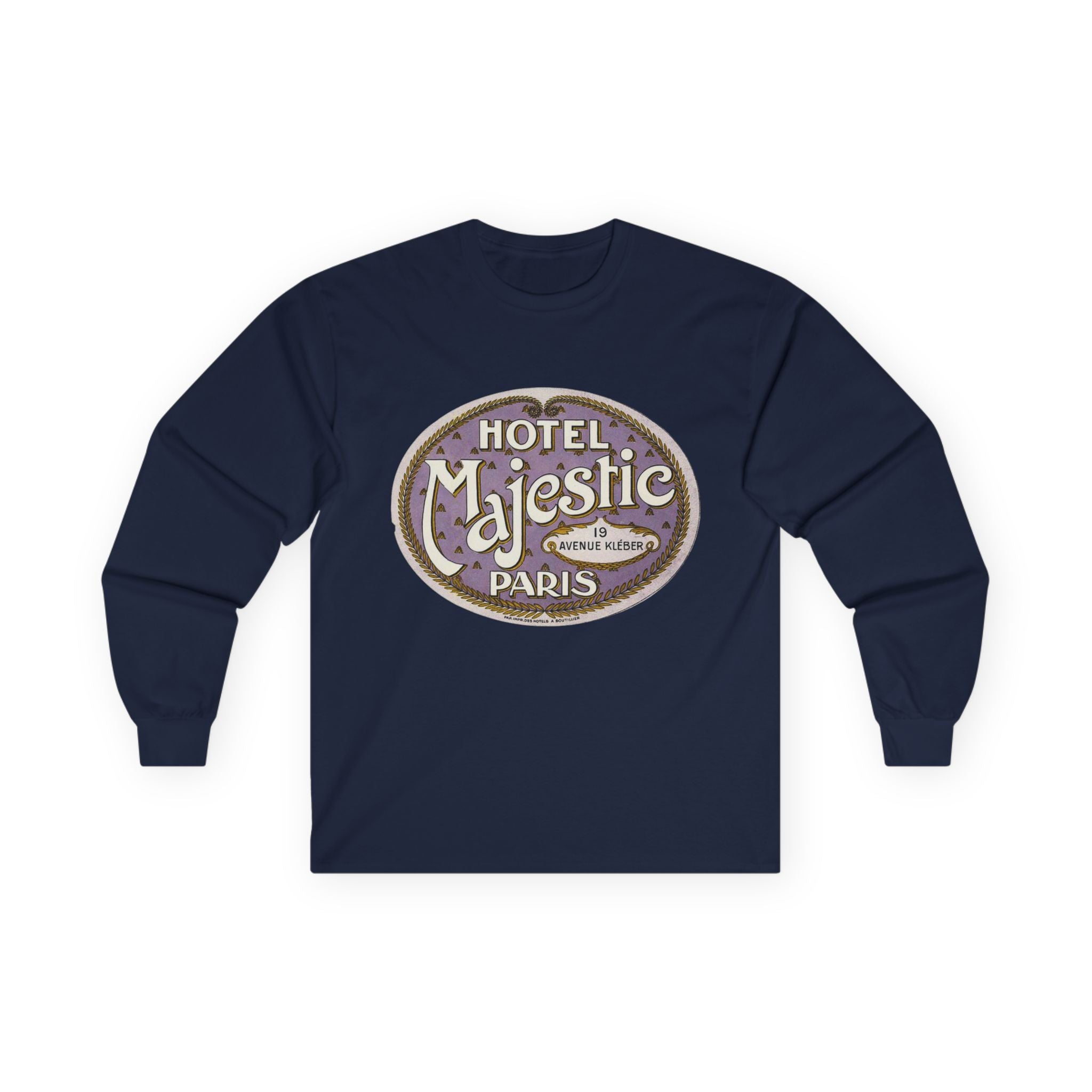 Hotel Majestic Paris vintage logo Long Sleeve T-Shirt