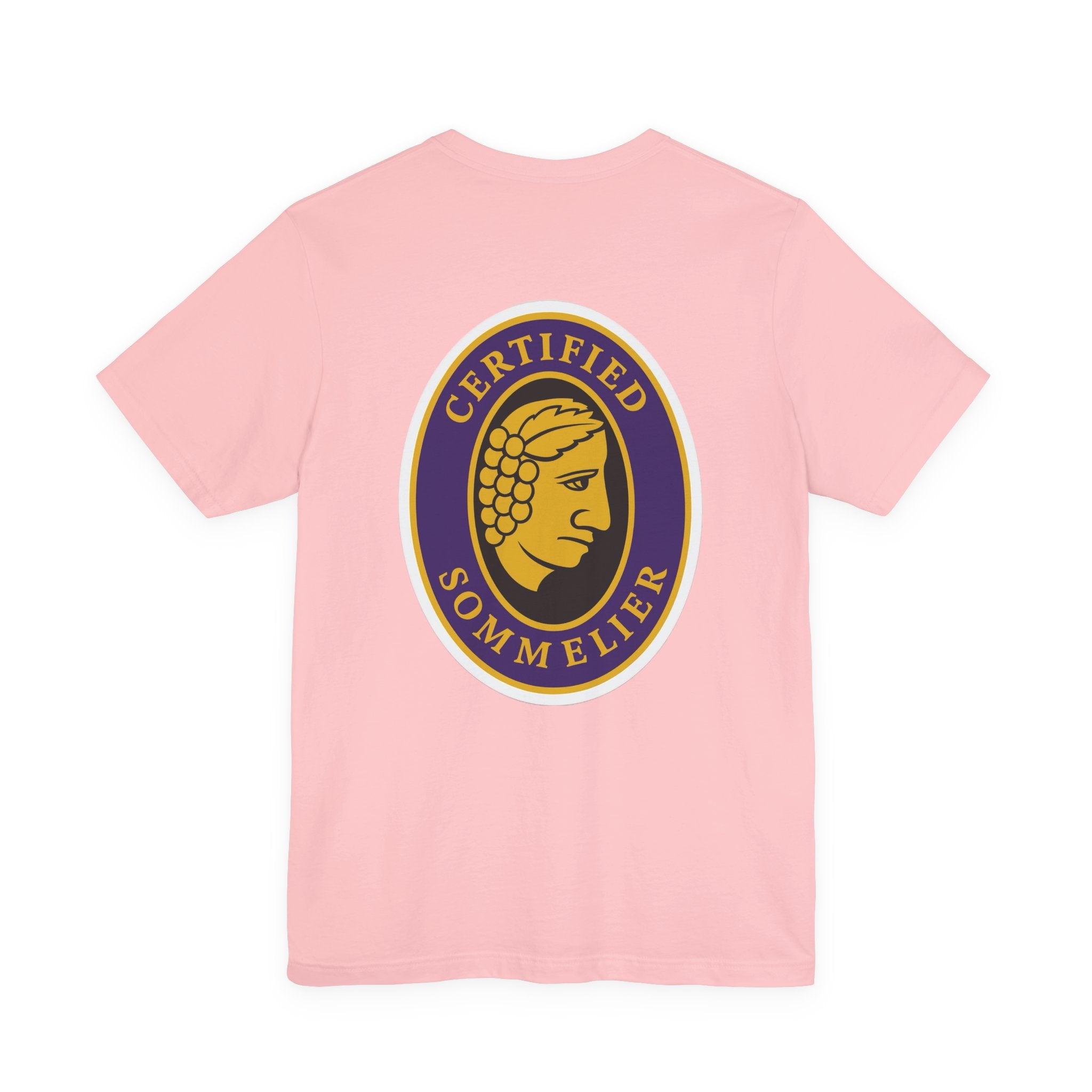 Certified Sommelier T-shirt, featuring the official emblem in striking purple, gold, and black