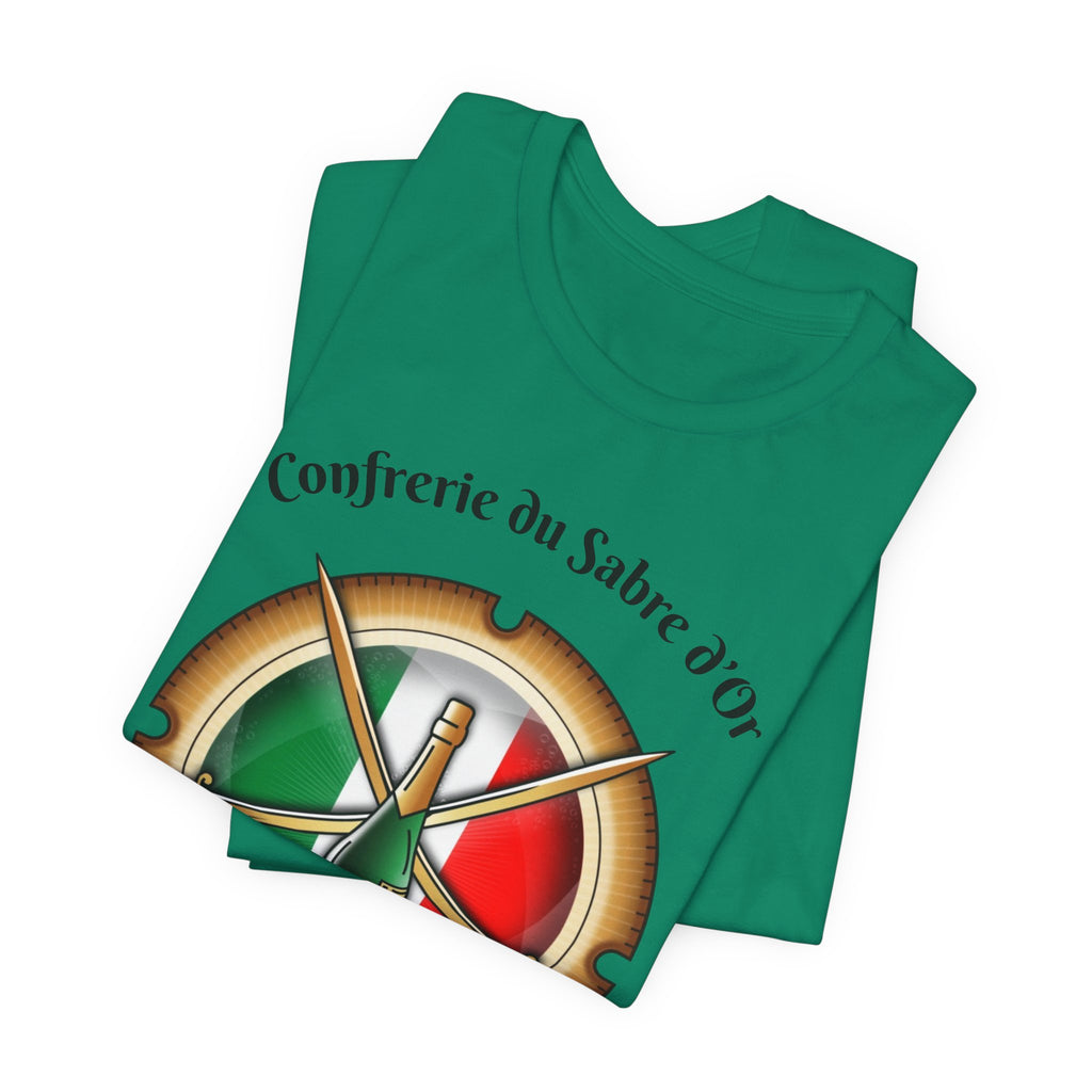 Italian Heritage T-Shirt, Confrérie du Sabre dOr France T-Shirt ,Champagne Sabering Society Emblem Tee