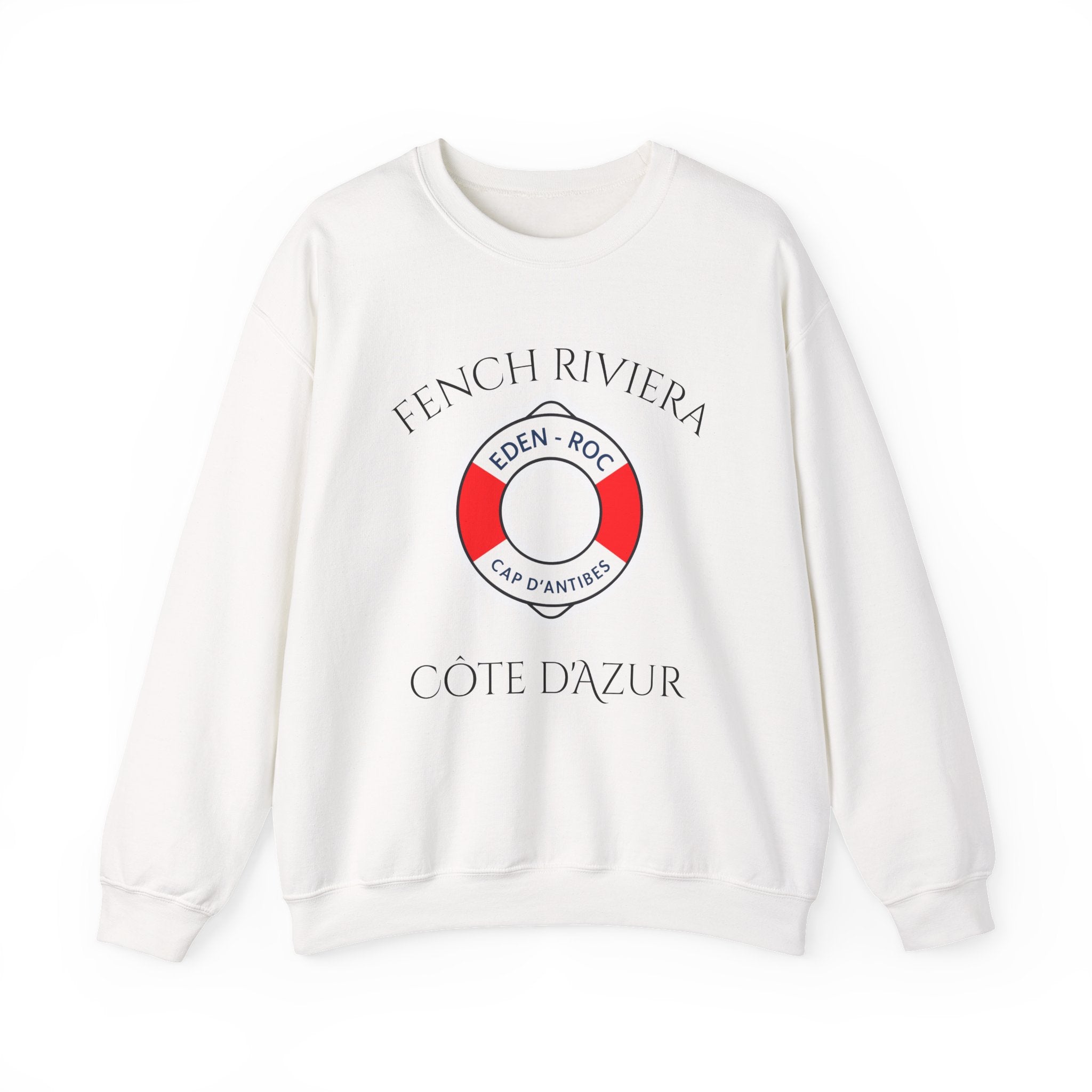 French Riviera Lifesaver Crewneck Sweatshirt | Côte d'Azur Nautical Design