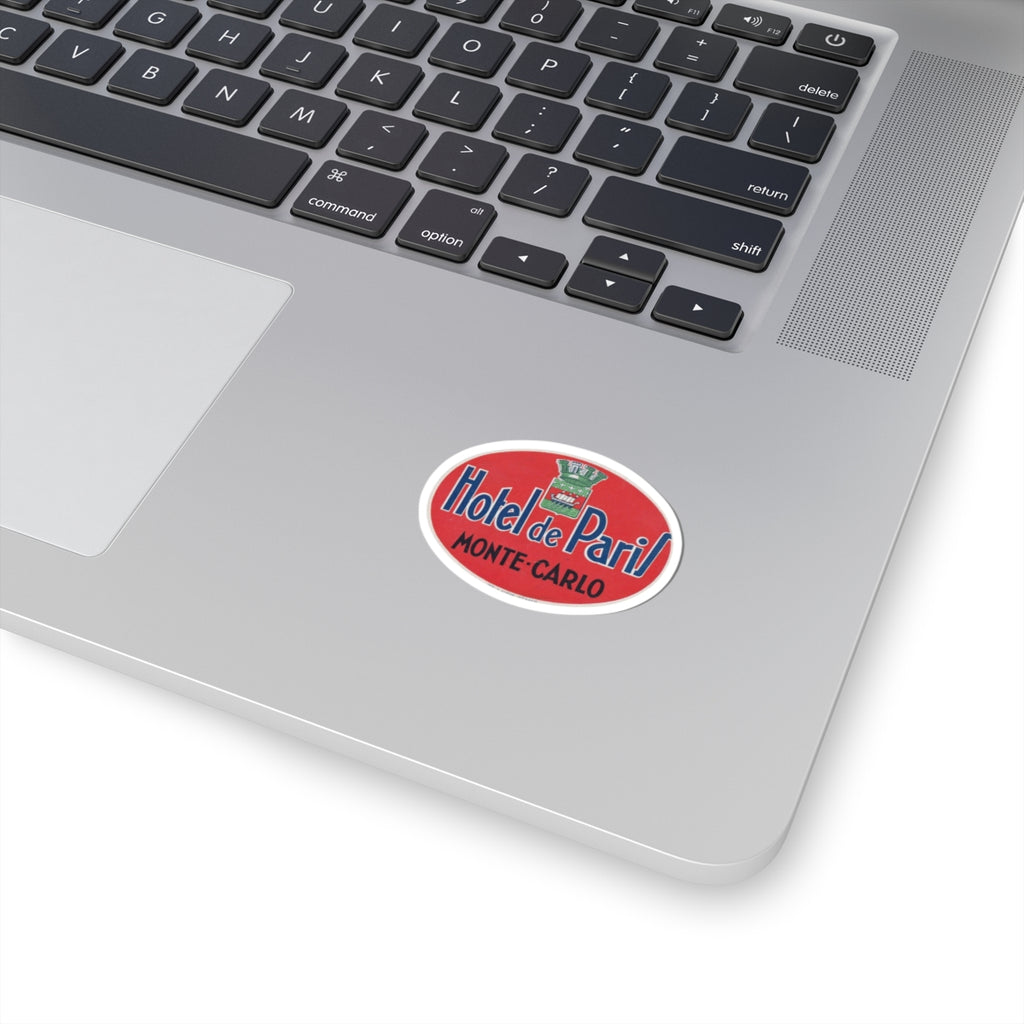 Hotel de Paris Monte-Carlo Oval Vinyl Sticker | Vintage Travel