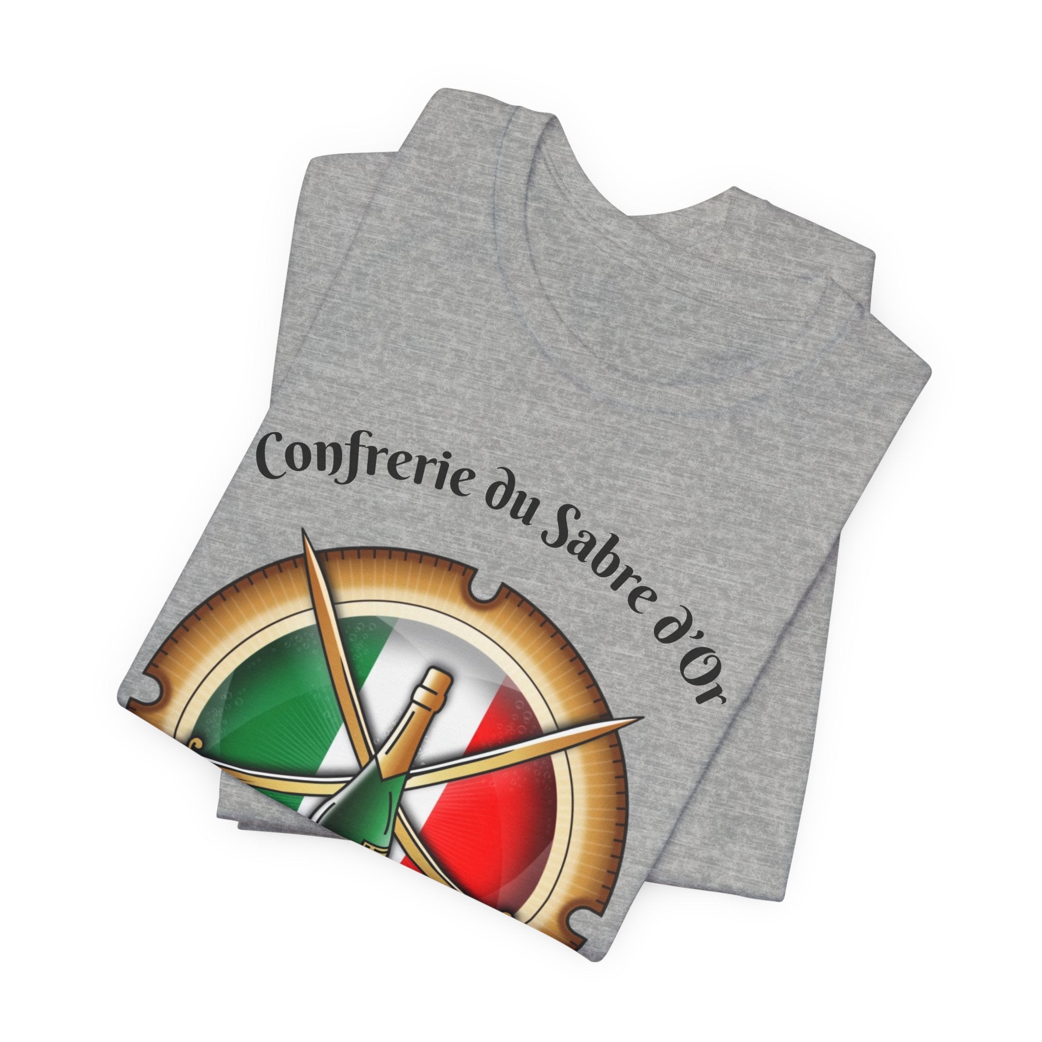 Italian Heritage T-Shirt, Confrérie du Sabre dOr France T-Shirt ,Champagne Sabering Society Emblem Tee