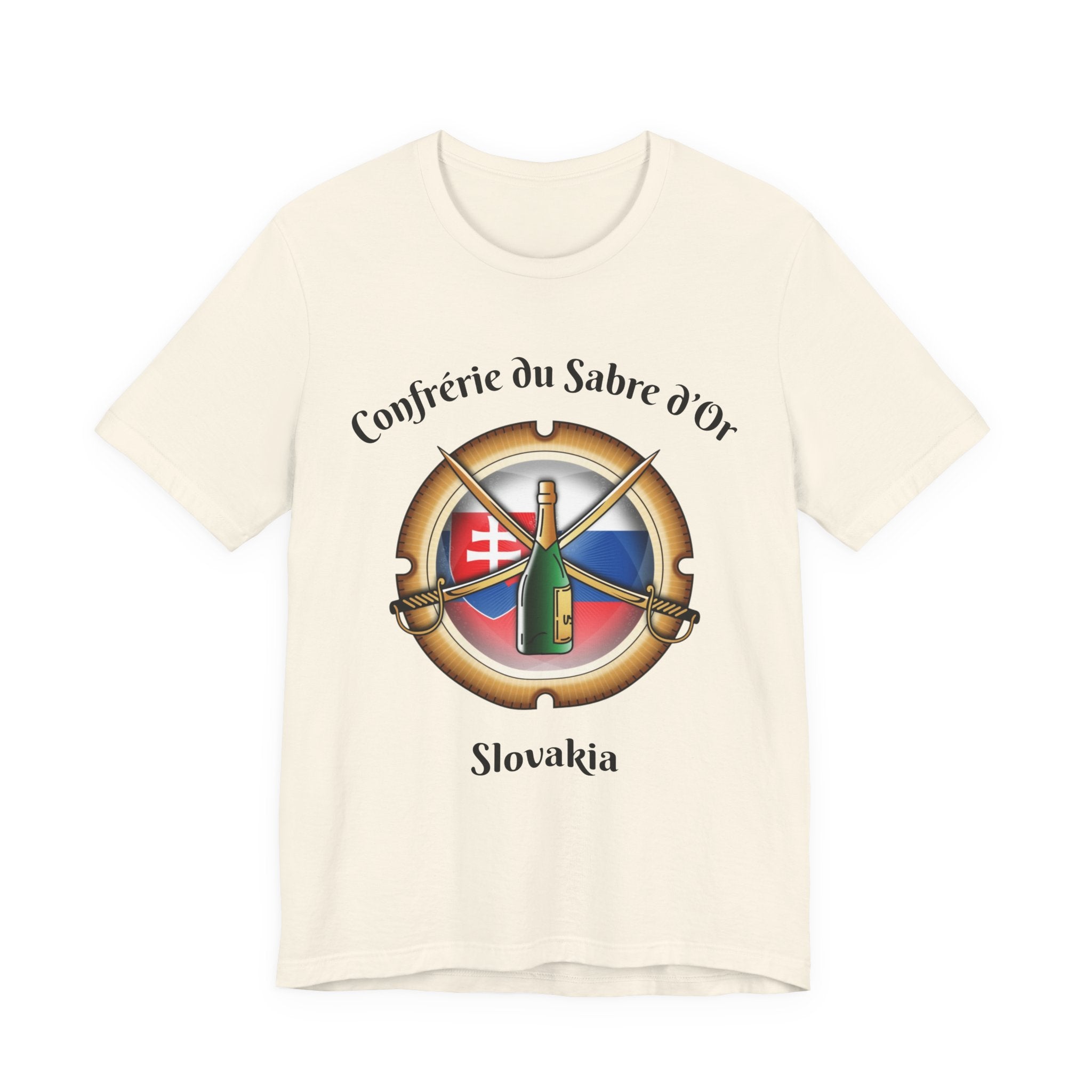 Slovakia Heritage, Sabering Society Slovak Crest T-Shirt, Champagne and Sabrage Heritage Design