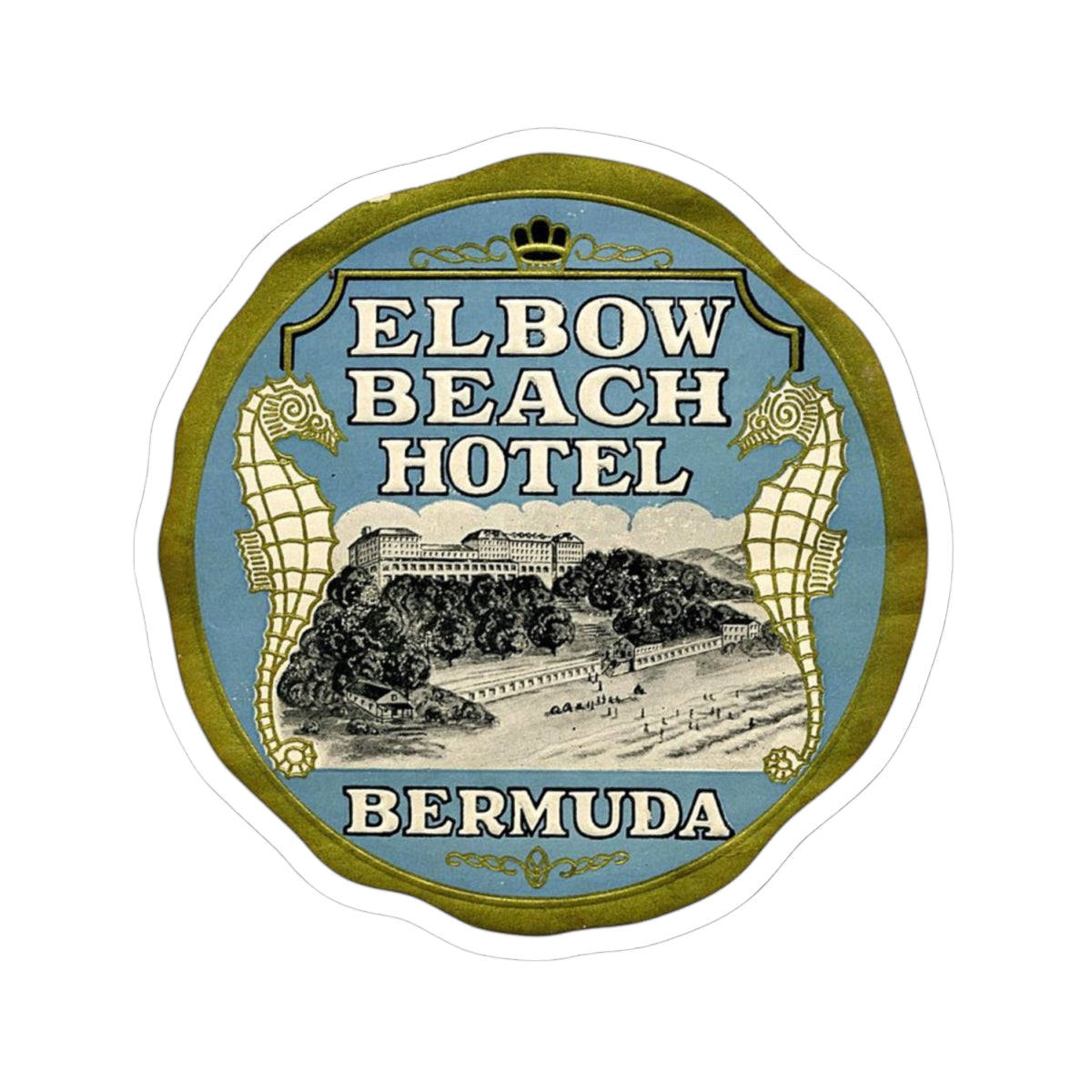 Elbow Beach Hotel Bermuda Vinyl Sticker | Vintage Travel Label