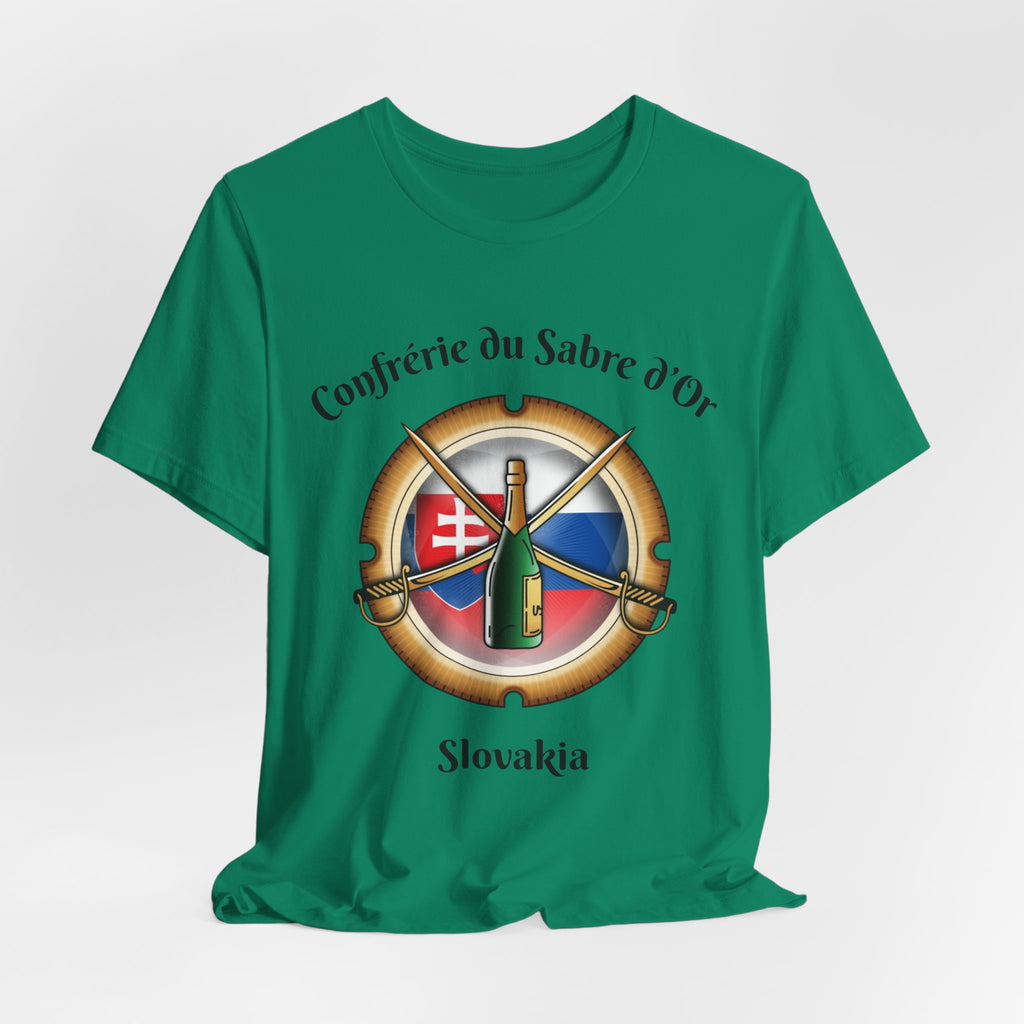 Slovakia Heritage, Sabering Society Slovak Crest T-Shirt, Champagne and Sabrage Heritage Design