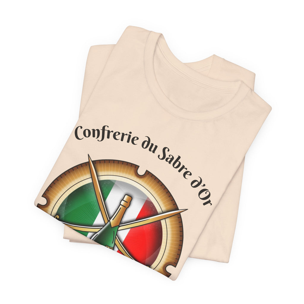 Italian Heritage T-Shirt, Confrérie du Sabre dOr France T-Shirt ,Champagne Sabering Society Emblem Tee