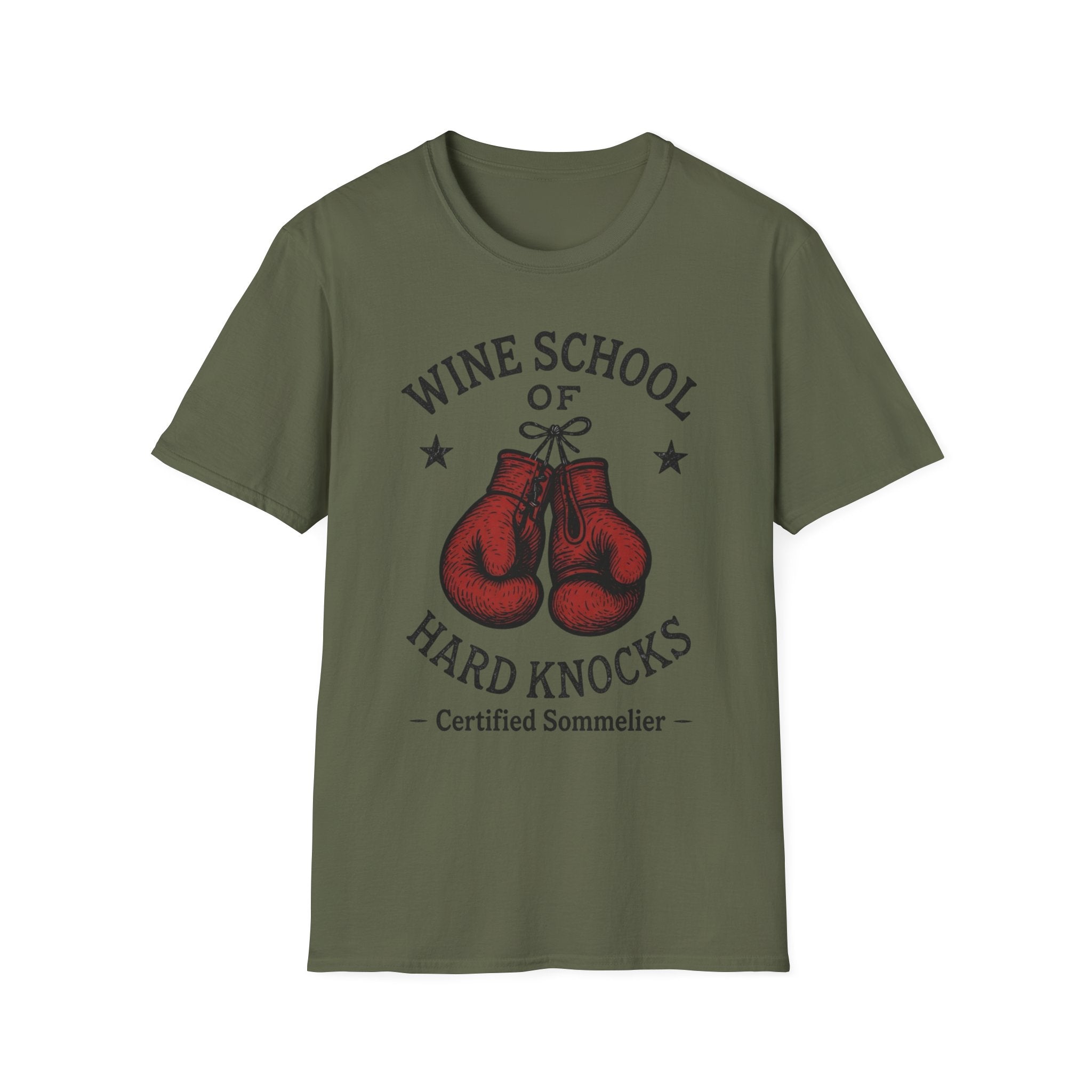 Wine School of Hard Knocks T-Shirt | Boxing Gloves, Certified Sommelier
