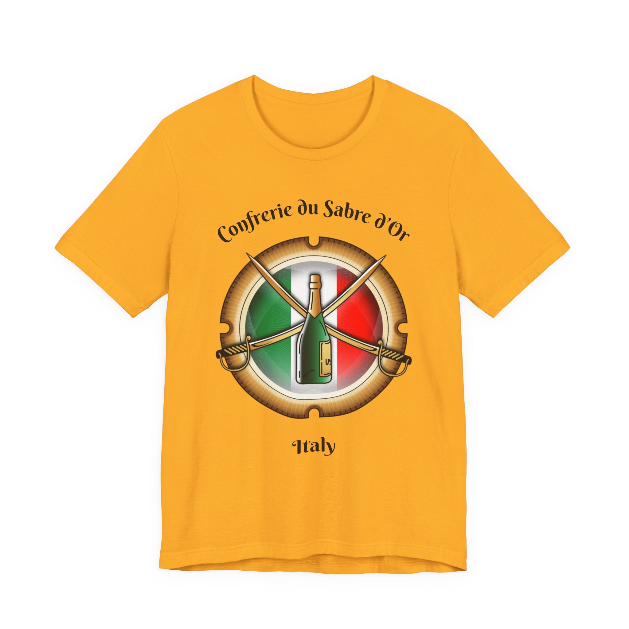 Italian Heritage T-Shirt, Confrérie du Sabre dOr France T-Shirt ,Champagne Sabering Society Emblem Tee
