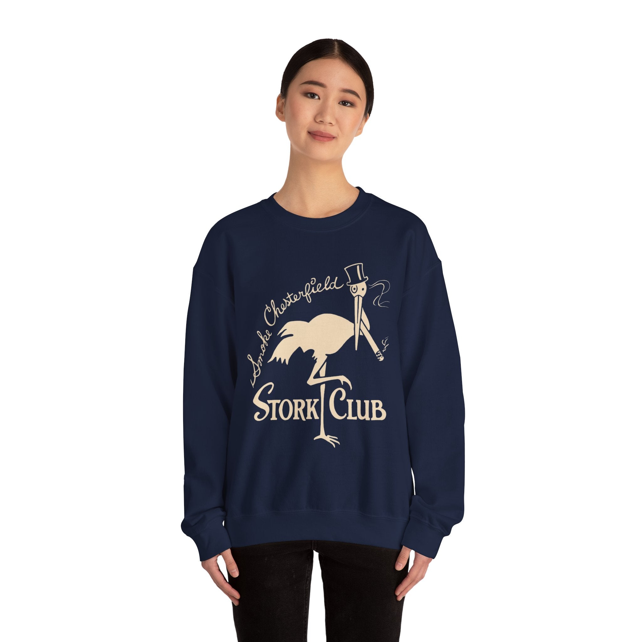 Vintage Stork Club Sweatshirt | Vintage Stork with Top Hat and Cigar