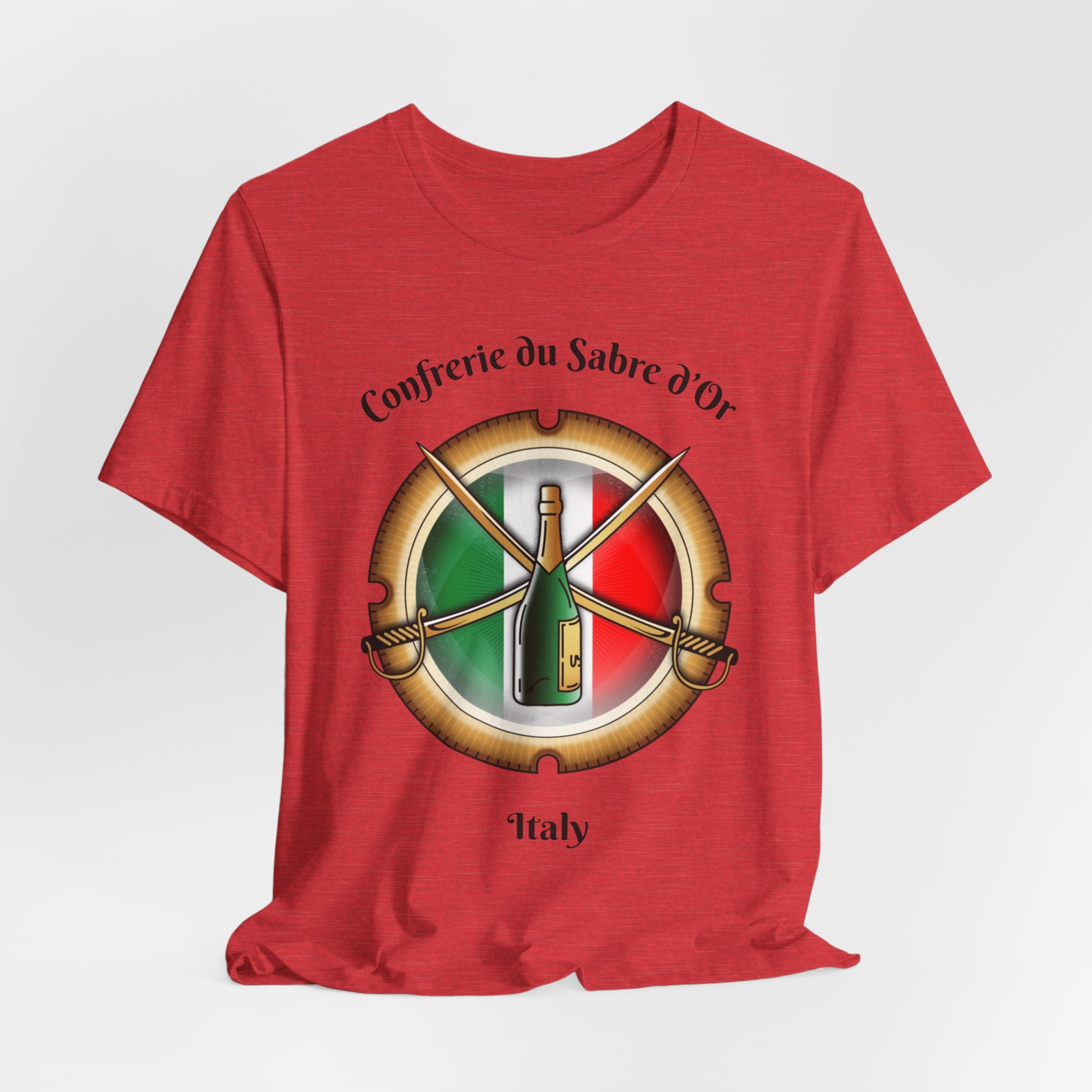 Italian Heritage T-Shirt, Confrérie du Sabre dOr France T-Shirt ,Champagne Sabering Society Emblem Tee
