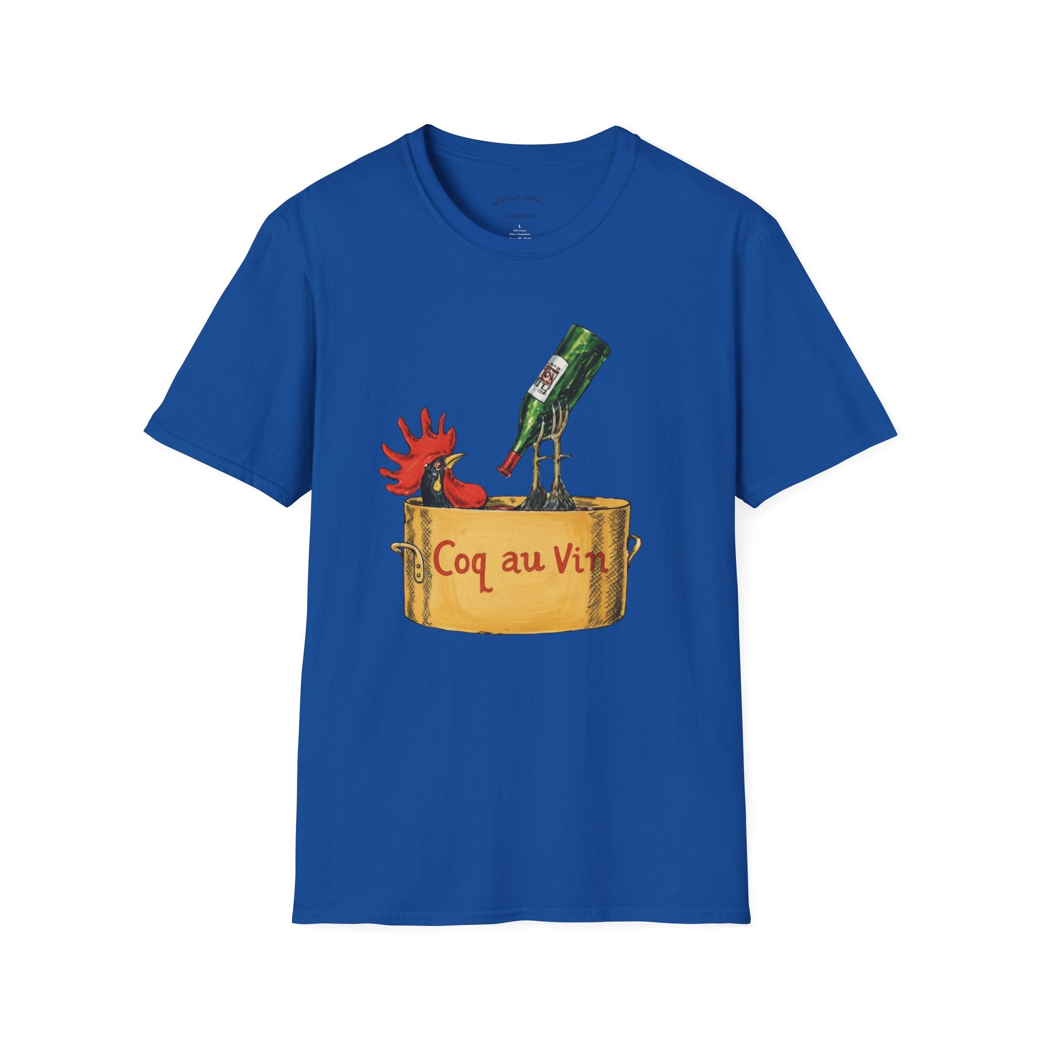 Wine Coq au Vin T-Shirt | Rooster, Wine Bottle, French cooking design