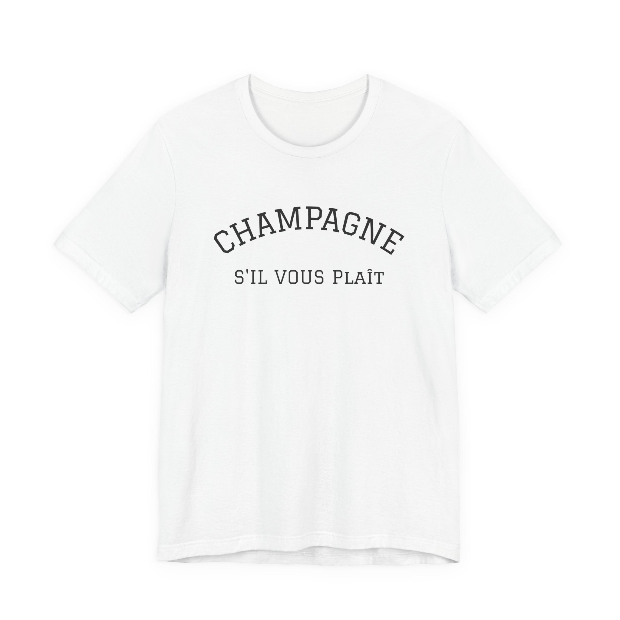 Champagne S'il Vous Plaît Tee | White Graphic T-Shirt