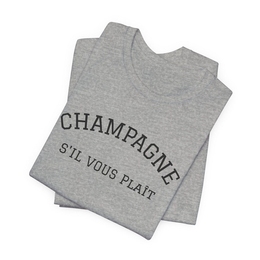 Champagne S'il Vous Plaît Tee | White Graphic T-Shirt