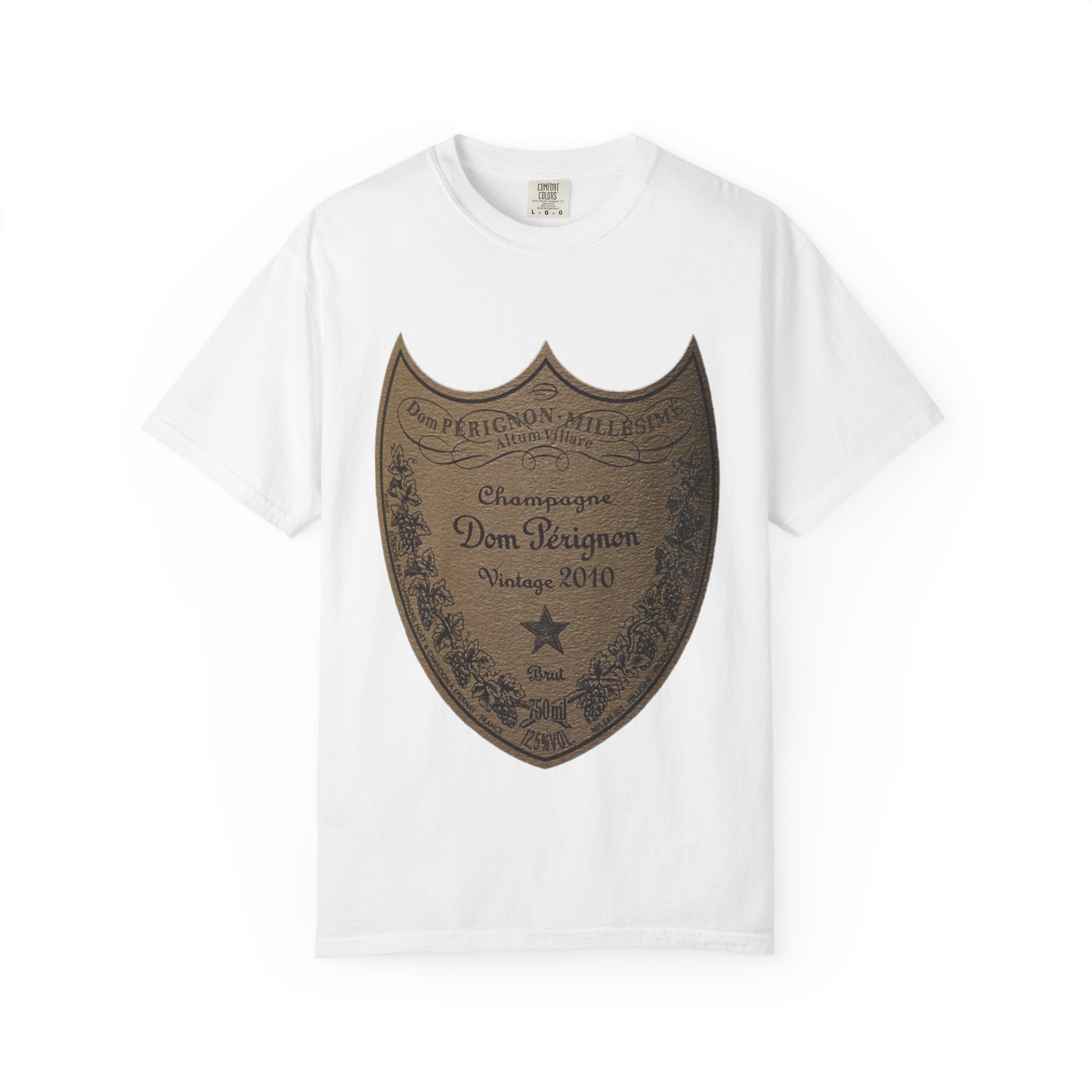 Vintage Champagne T-Shirt, Vintage Dom Pérignon Champagne Label T-Shirt, 2010 Edition
