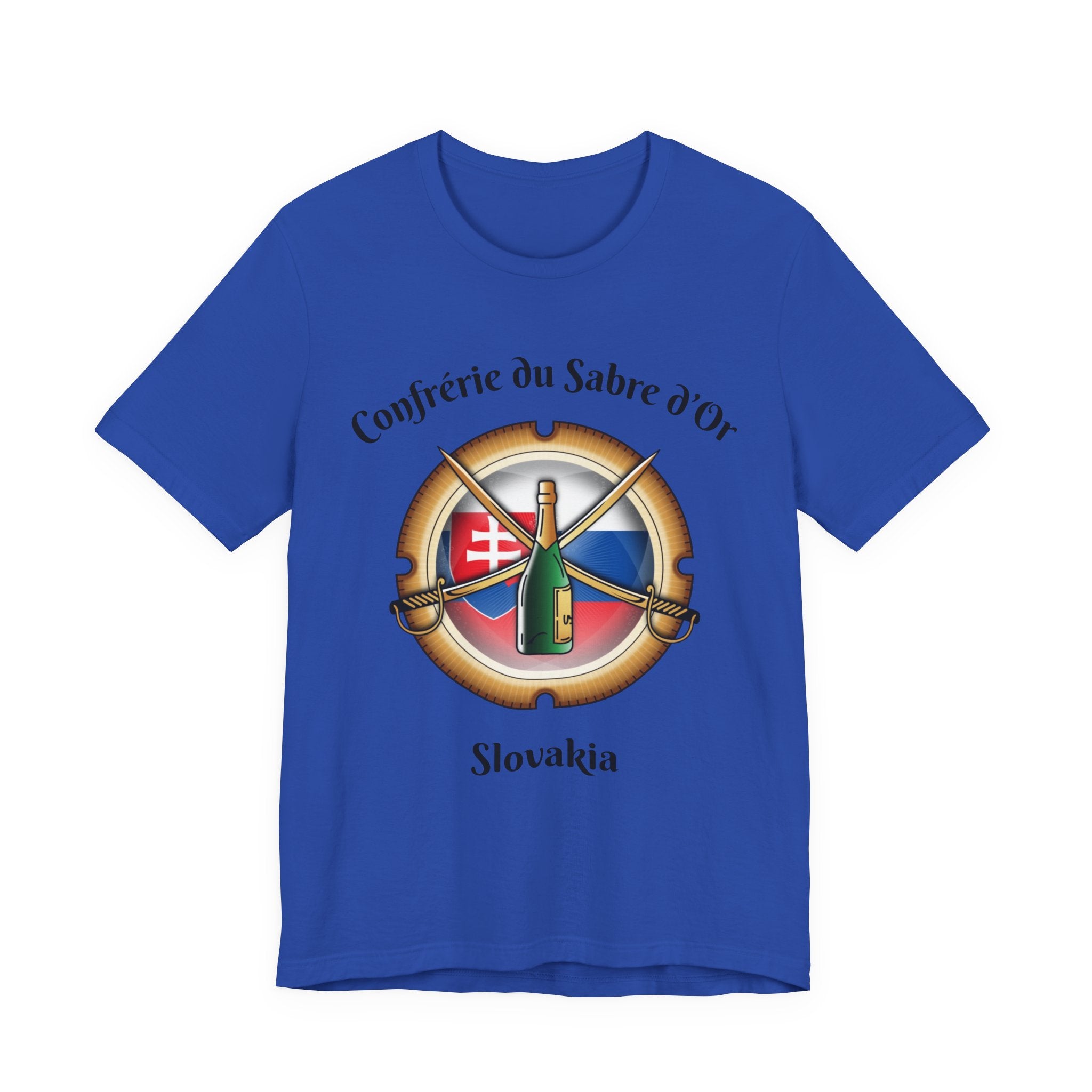 Slovakia Heritage, Sabering Society Slovak Crest T-Shirt, Champagne and Sabrage Heritage Design