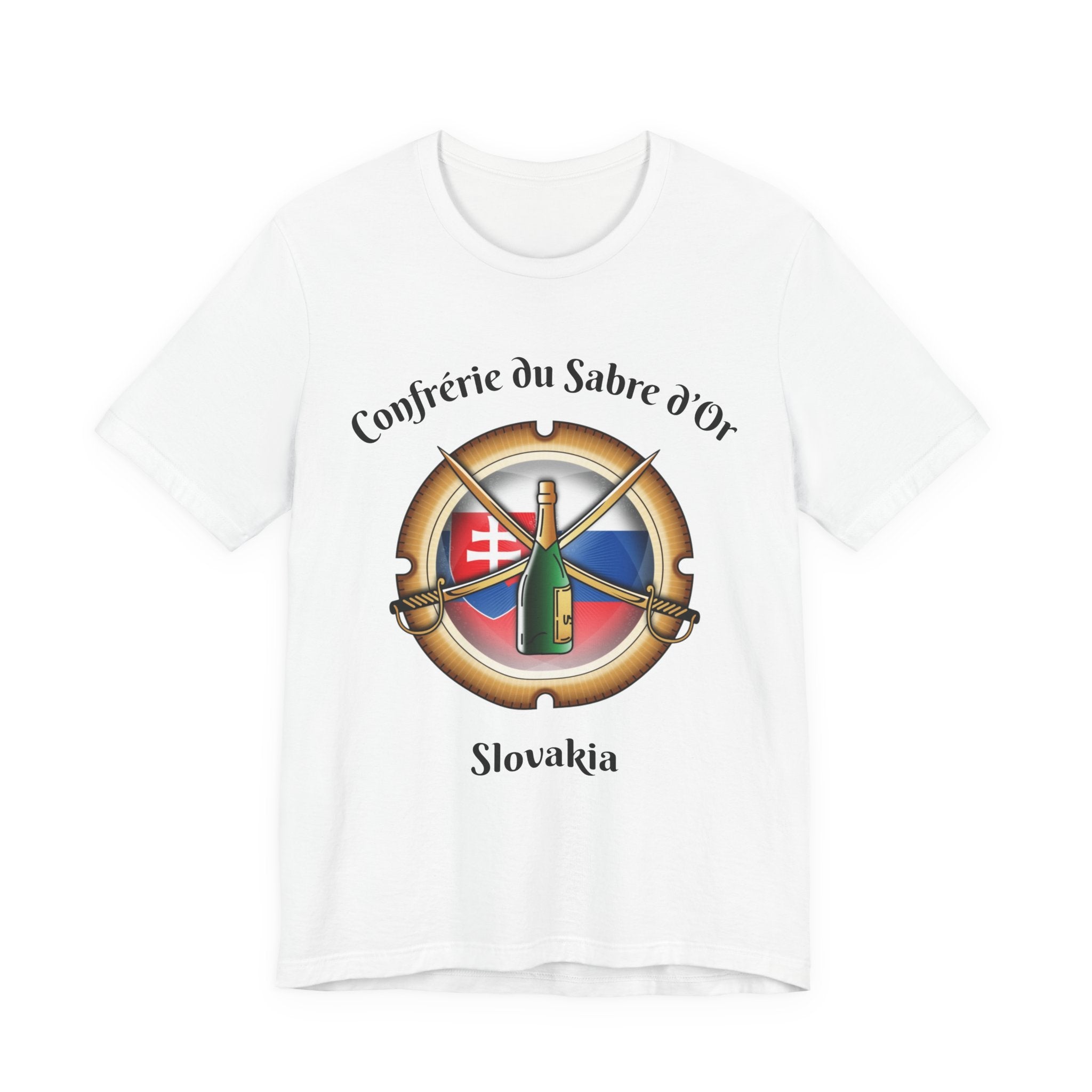 Slovakia Heritage, Sabering Society Slovak Crest T-Shirt, Champagne and Sabrage Heritage Design