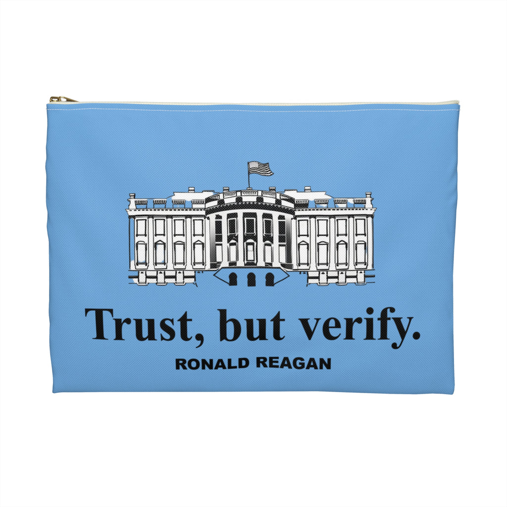 Ronald Regan Trust But Verify White House design Accessory Pouch | Political Quote