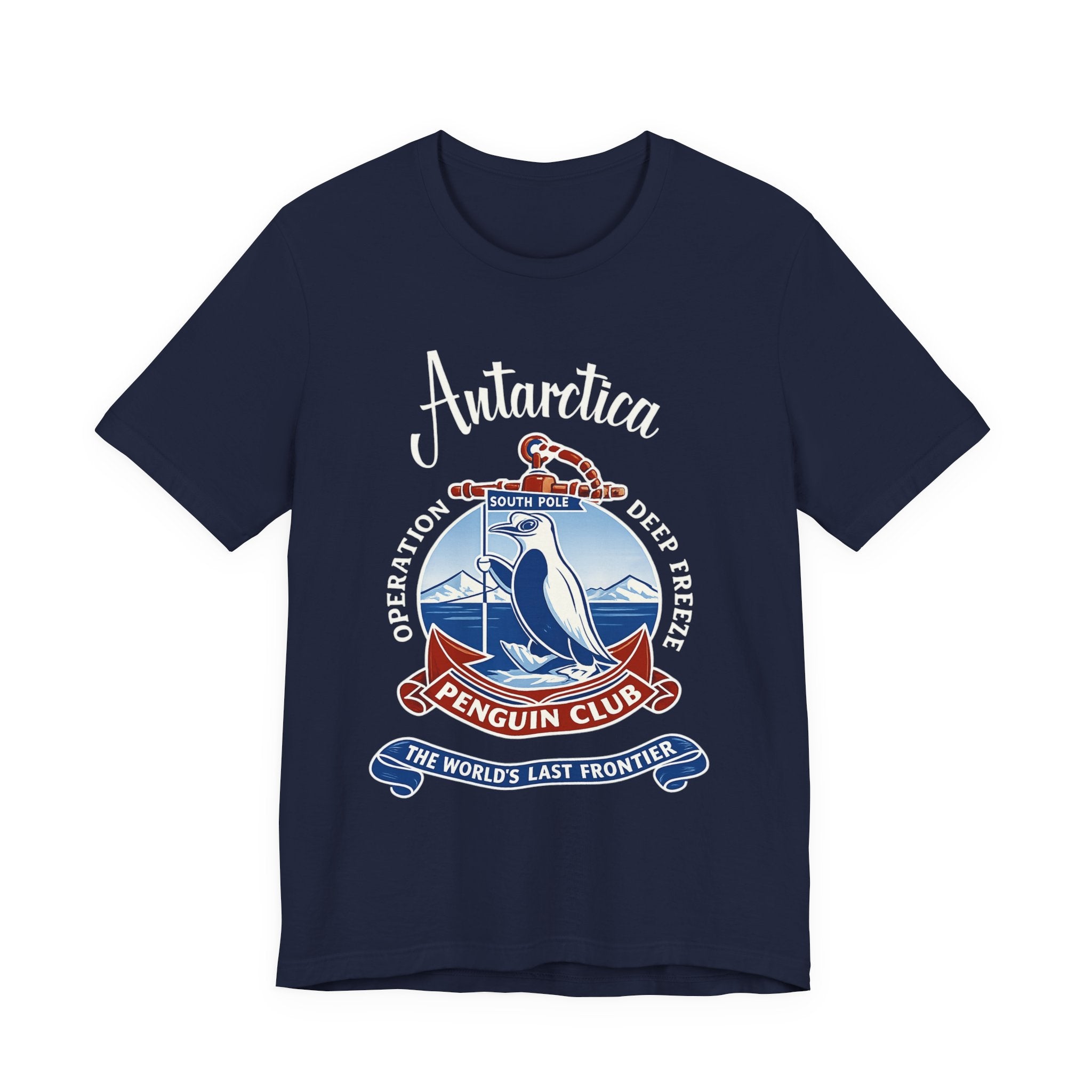 Antarctica Penguin Club Crest T-Shirt | South Pole Expedition T-Shirt