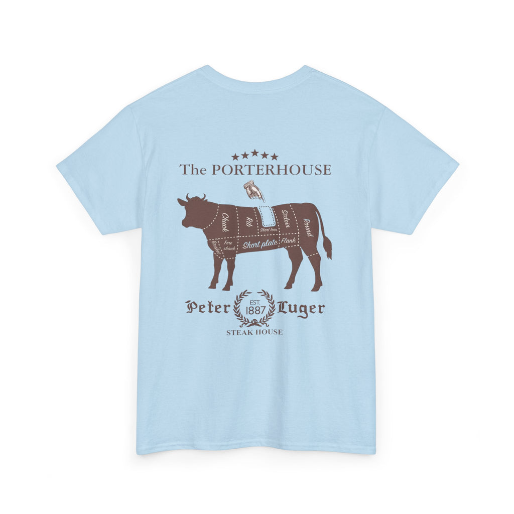 Peter Luger Vintage Butcher Cut Diagram T-Shirt | Porterhouse Steak Cow Diagram