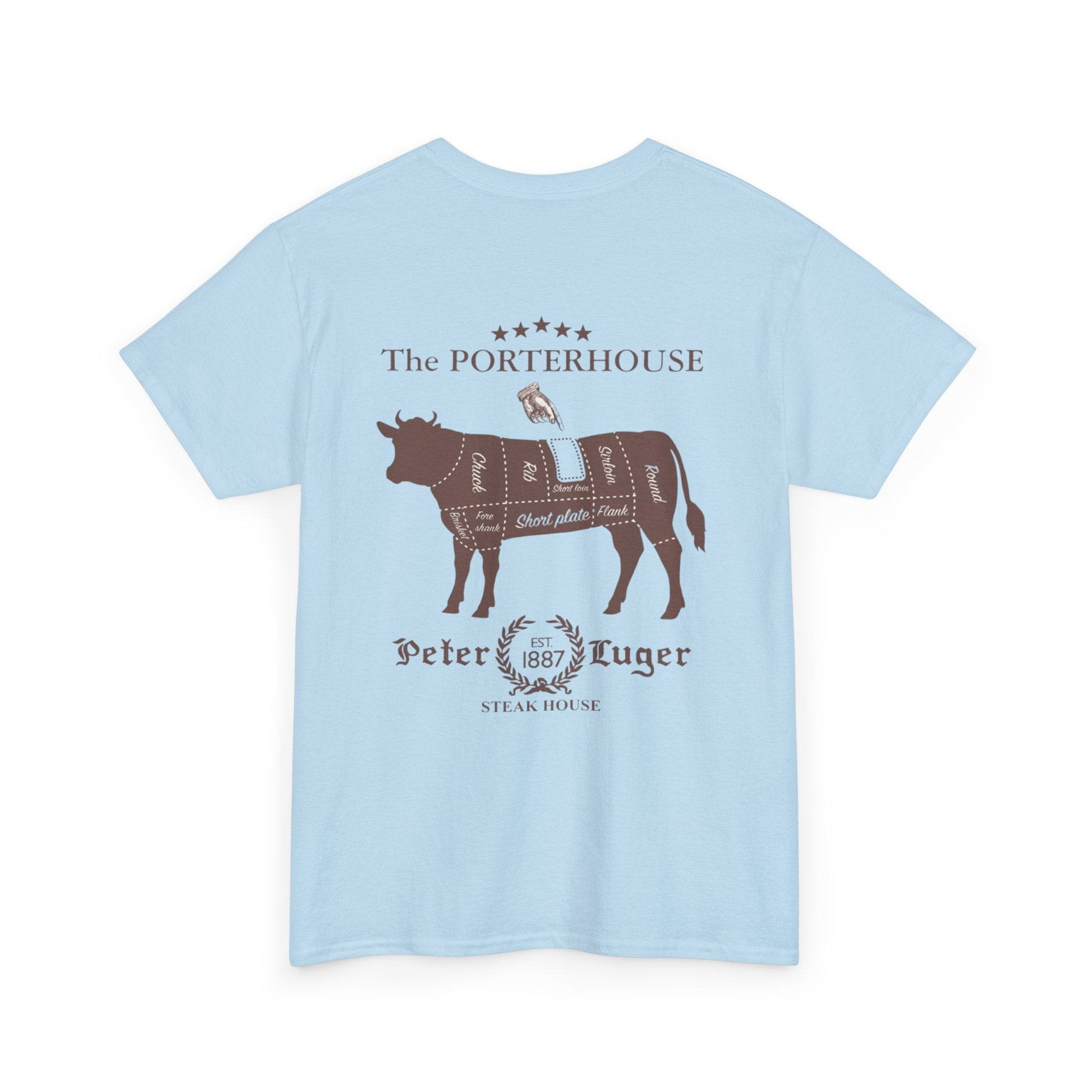Peter Luger Vintage Butcher Cut Diagram T-Shirt | Porterhouse Steak Cow Diagram
