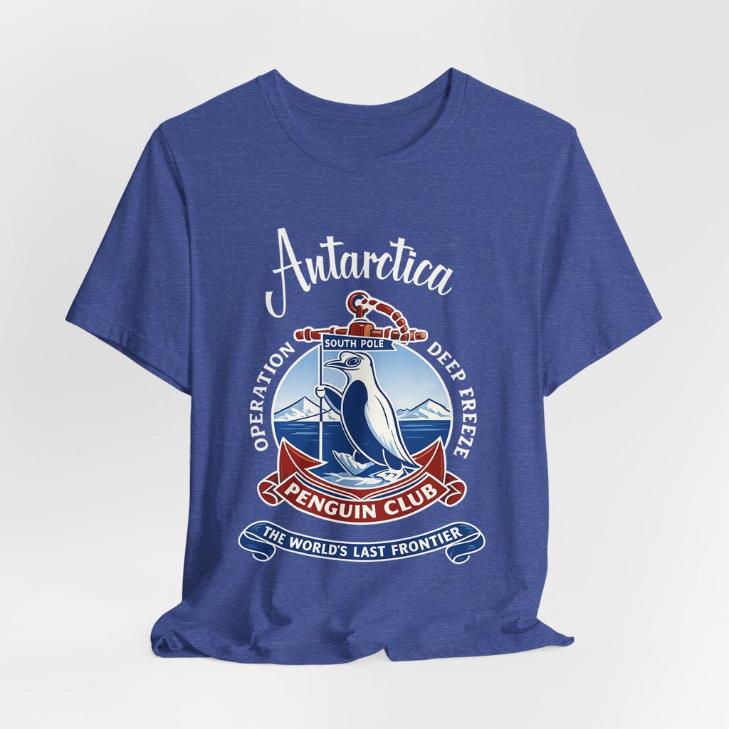 Antarctica Penguin Club Crest T-Shirt | South Pole Expedition T-Shirt
