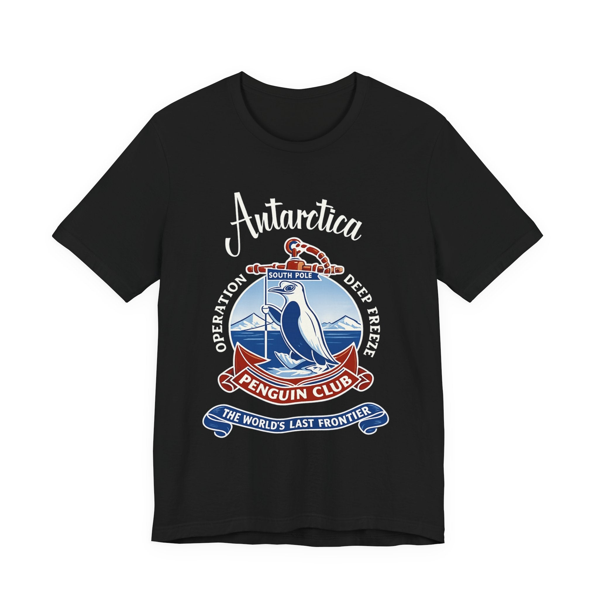 Antarctica Penguin Club Crest T-Shirt | South Pole Expedition T-Shirt