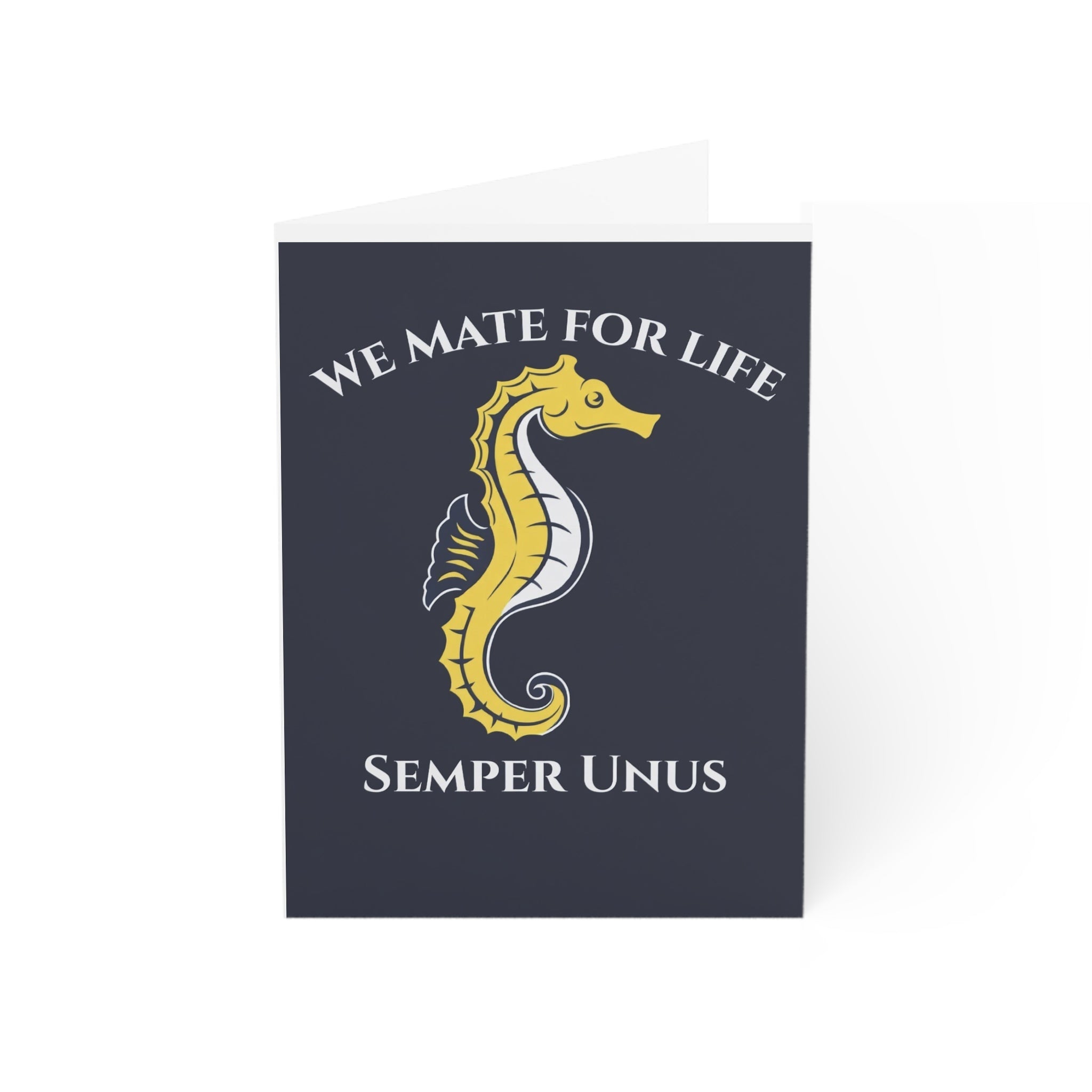 Seahorse 'We Mate For Life Semper Unus' Greeting Card
