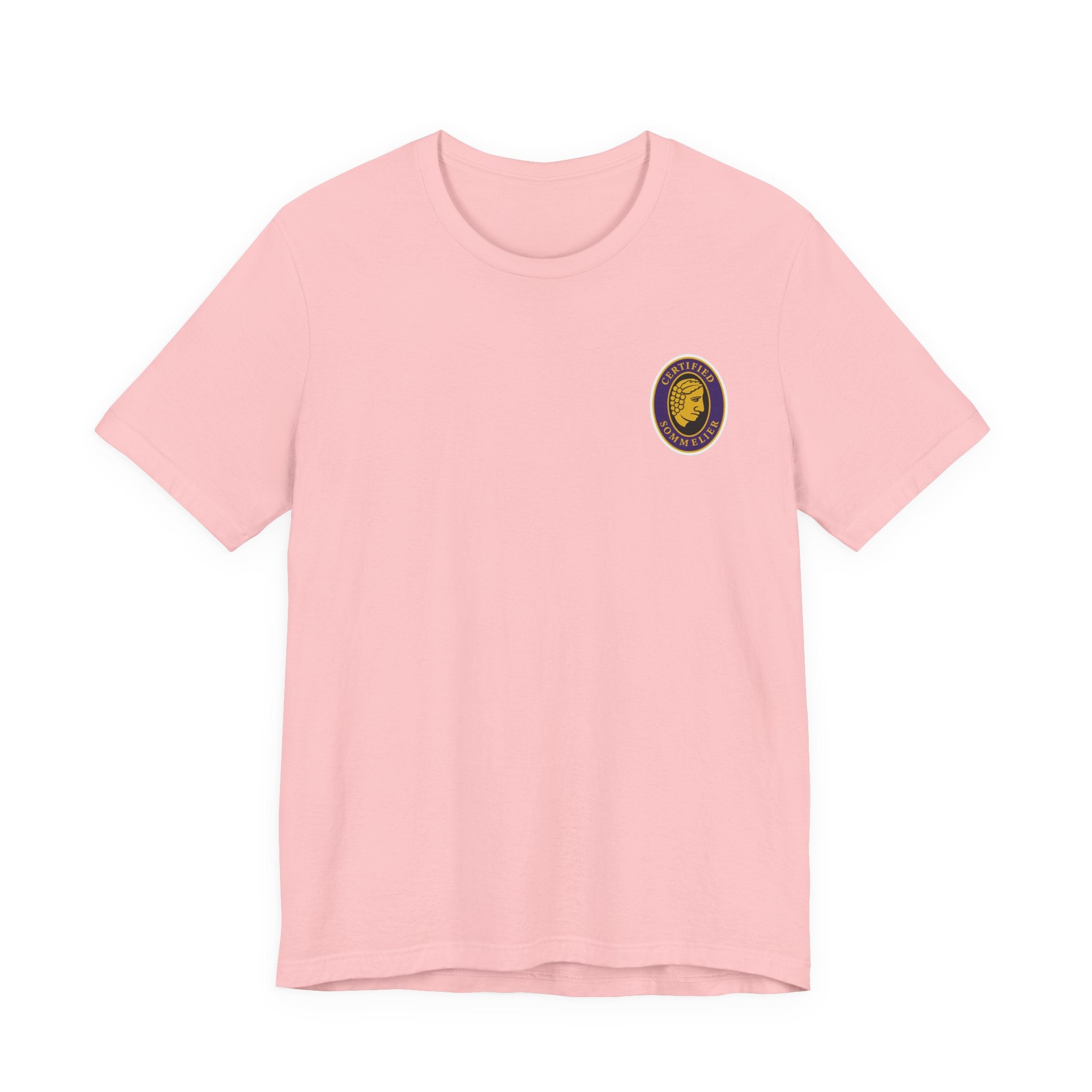 Certified Sommelier T-shirt, featuring the official emblem in striking purple, gold, and black