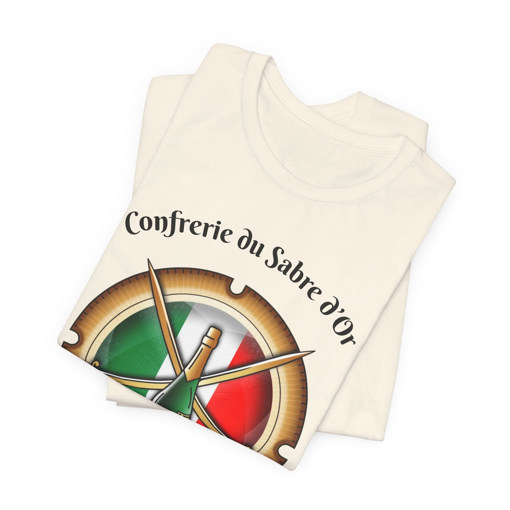 Italian Heritage T-Shirt, Confrérie du Sabre dOr France T-Shirt ,Champagne Sabering Society Emblem Tee