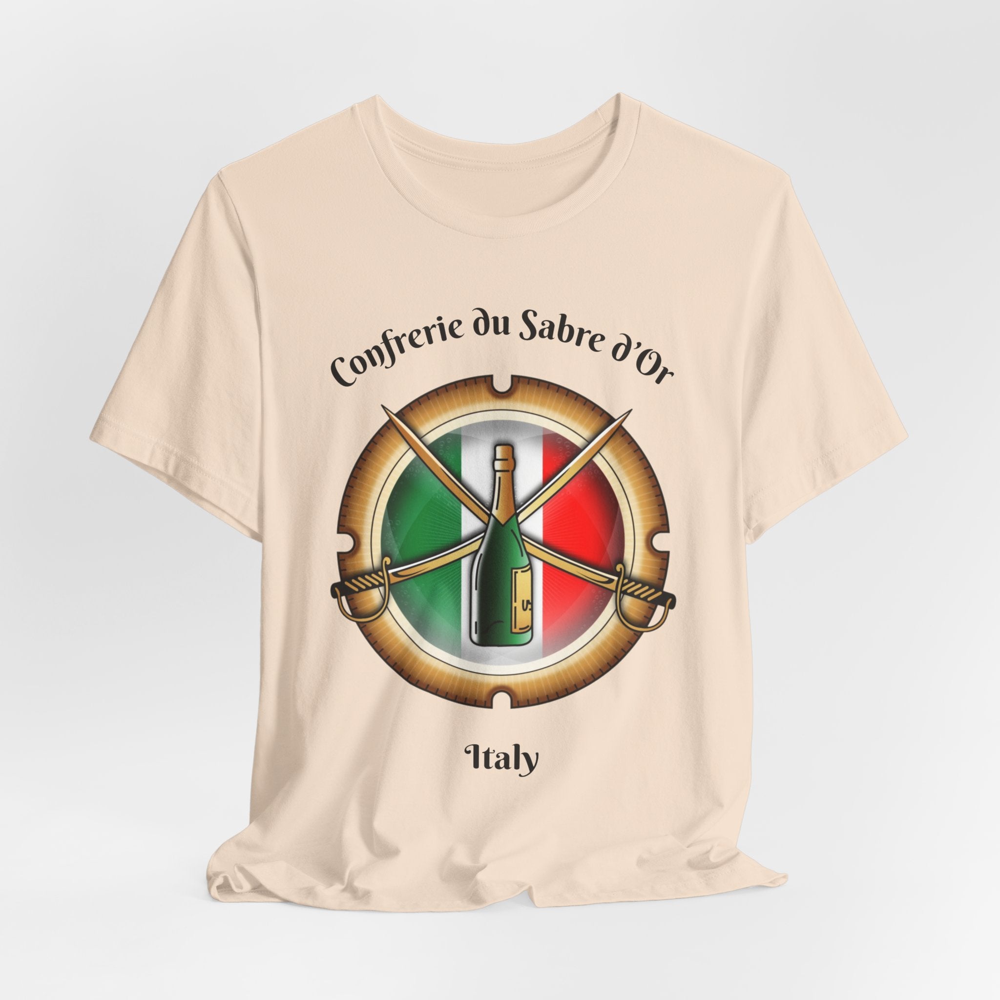 Italian Heritage T-Shirt, Confrérie du Sabre dOr France T-Shirt ,Champagne Sabering Society Emblem Tee