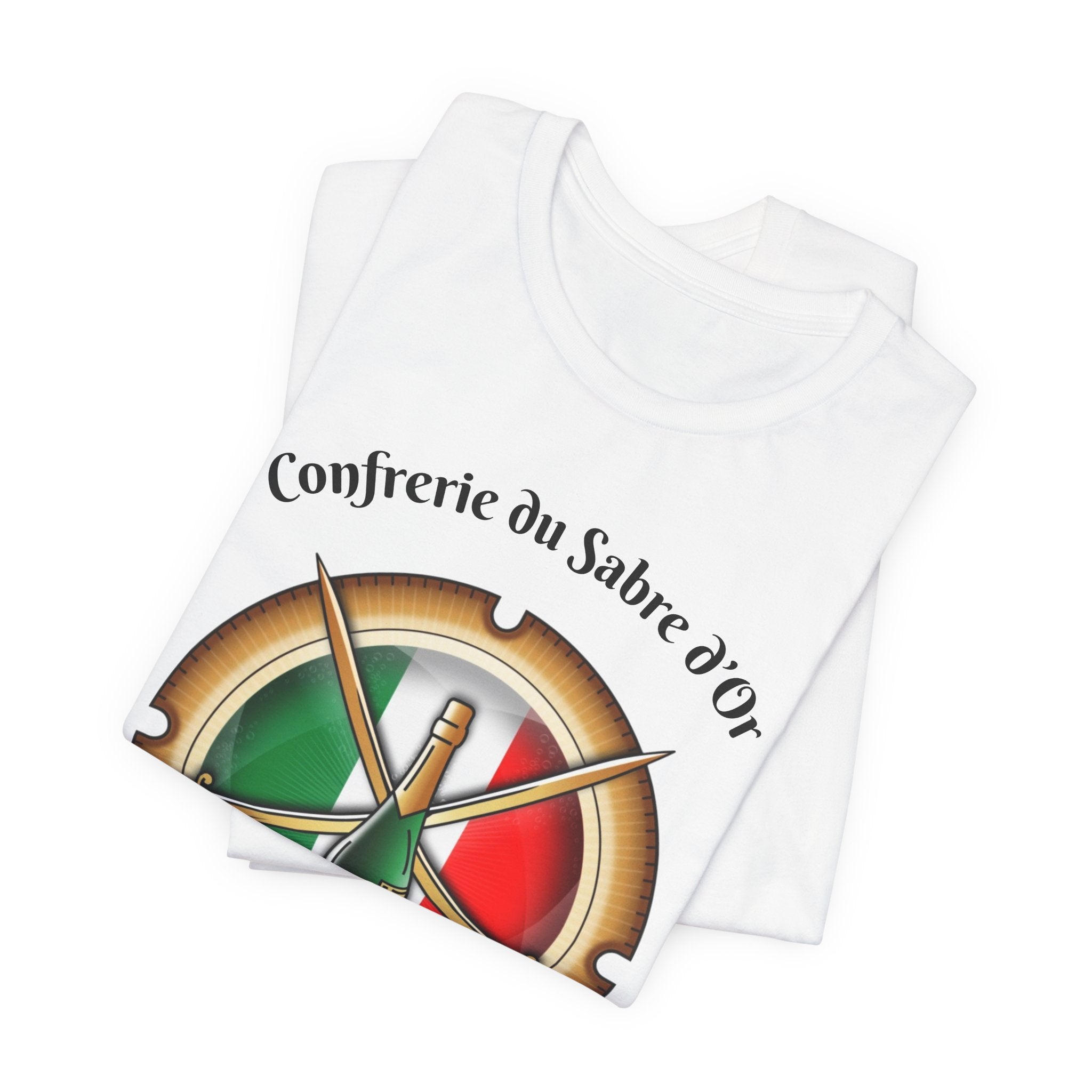 Italian Heritage T-Shirt, Confrérie du Sabre dOr France T-Shirt ,Champagne Sabering Society Emblem Tee