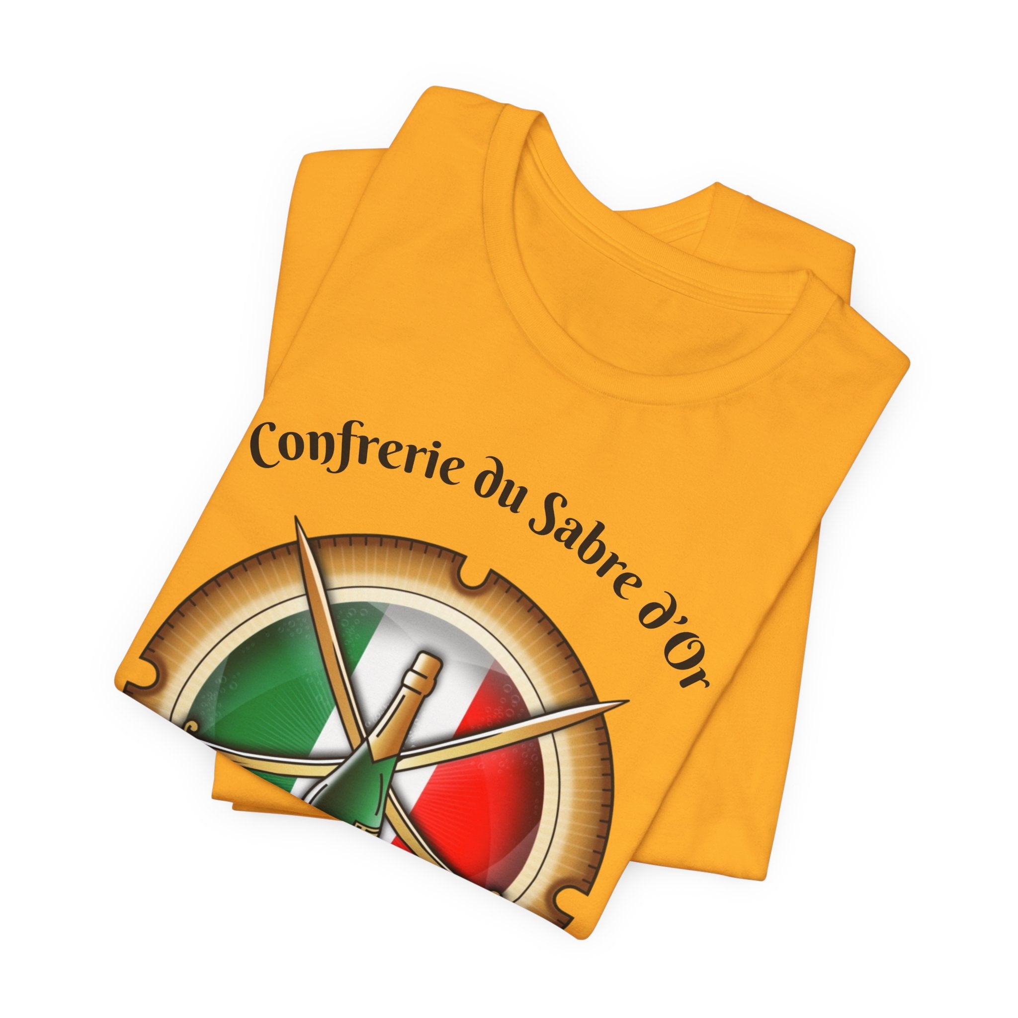 Italian Heritage T-Shirt, Confrérie du Sabre dOr France T-Shirt ,Champagne Sabering Society Emblem Tee